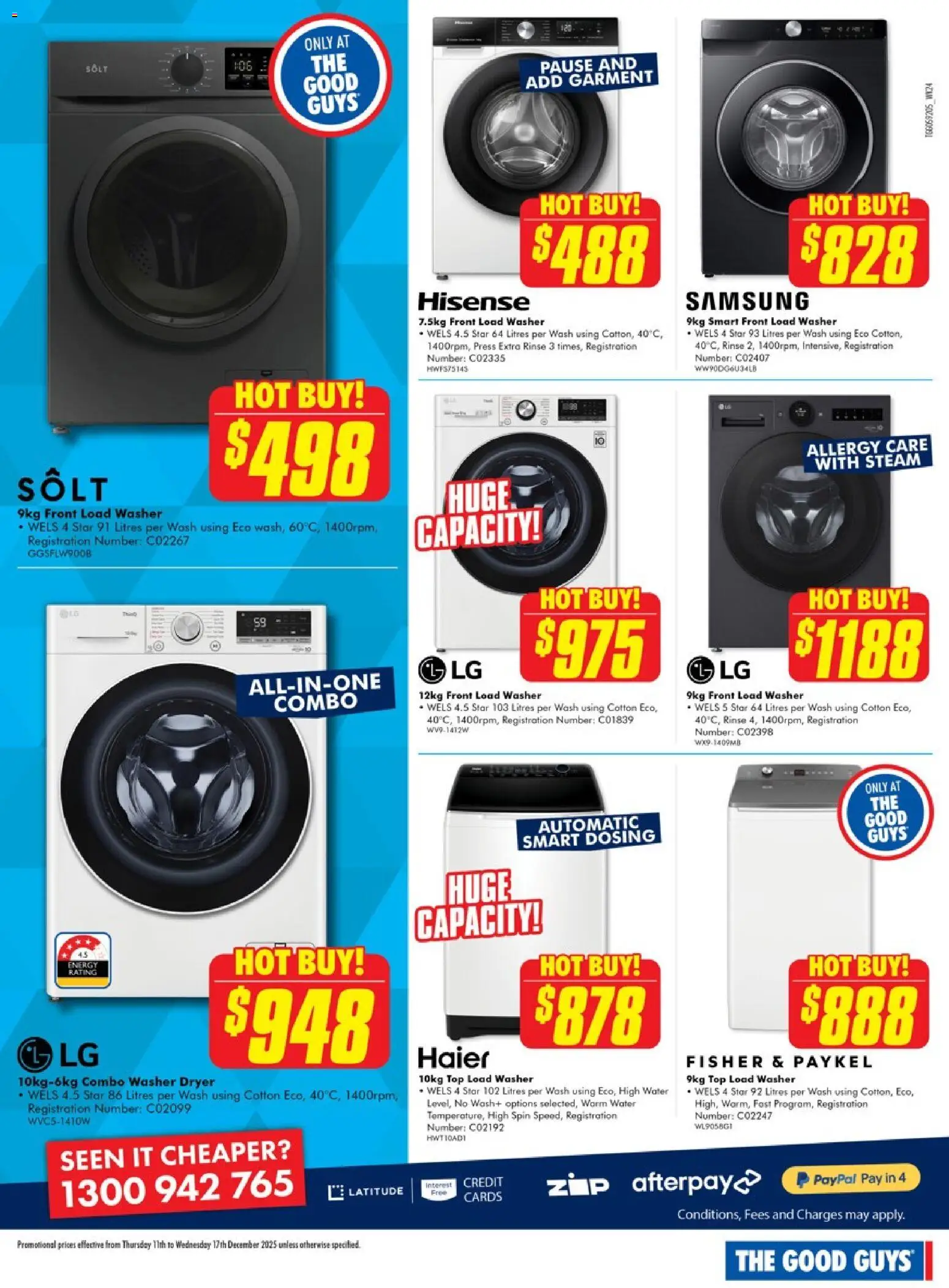 The Good Guys catalogue - valid from 10.12.2025 | Page: 7 | Products: Water, Dryer, Washer, Press