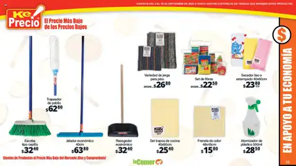 Nuevas ofertas de La Comer válidas en toda la República Mexicana desde el 05.09.2025. ¡Encuentra las mejores ofertas en La Comer - Folleto! | Página: 23 | Productos: Cepillo, Escoba, Trapeador, Cocina