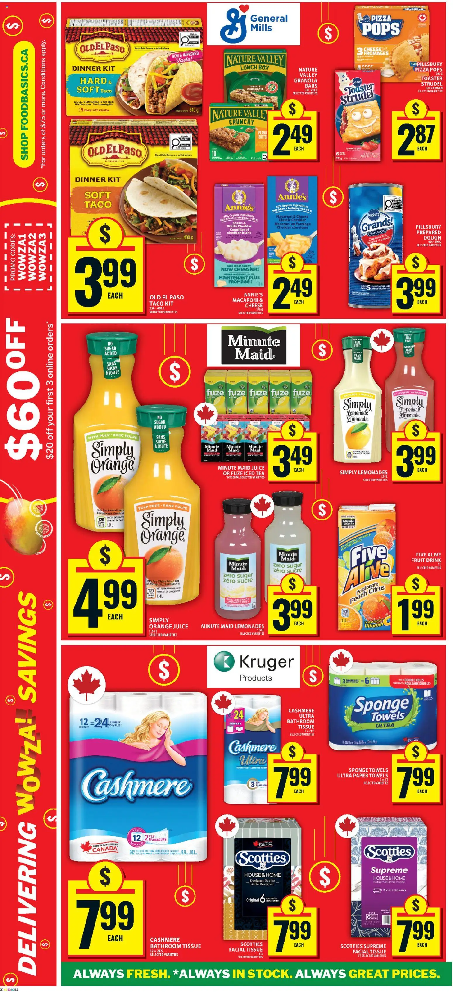 Food Basics flyer valid from 15.01.2026 | Page: 5 | Products: Tea, Butter, Pizza, Juice