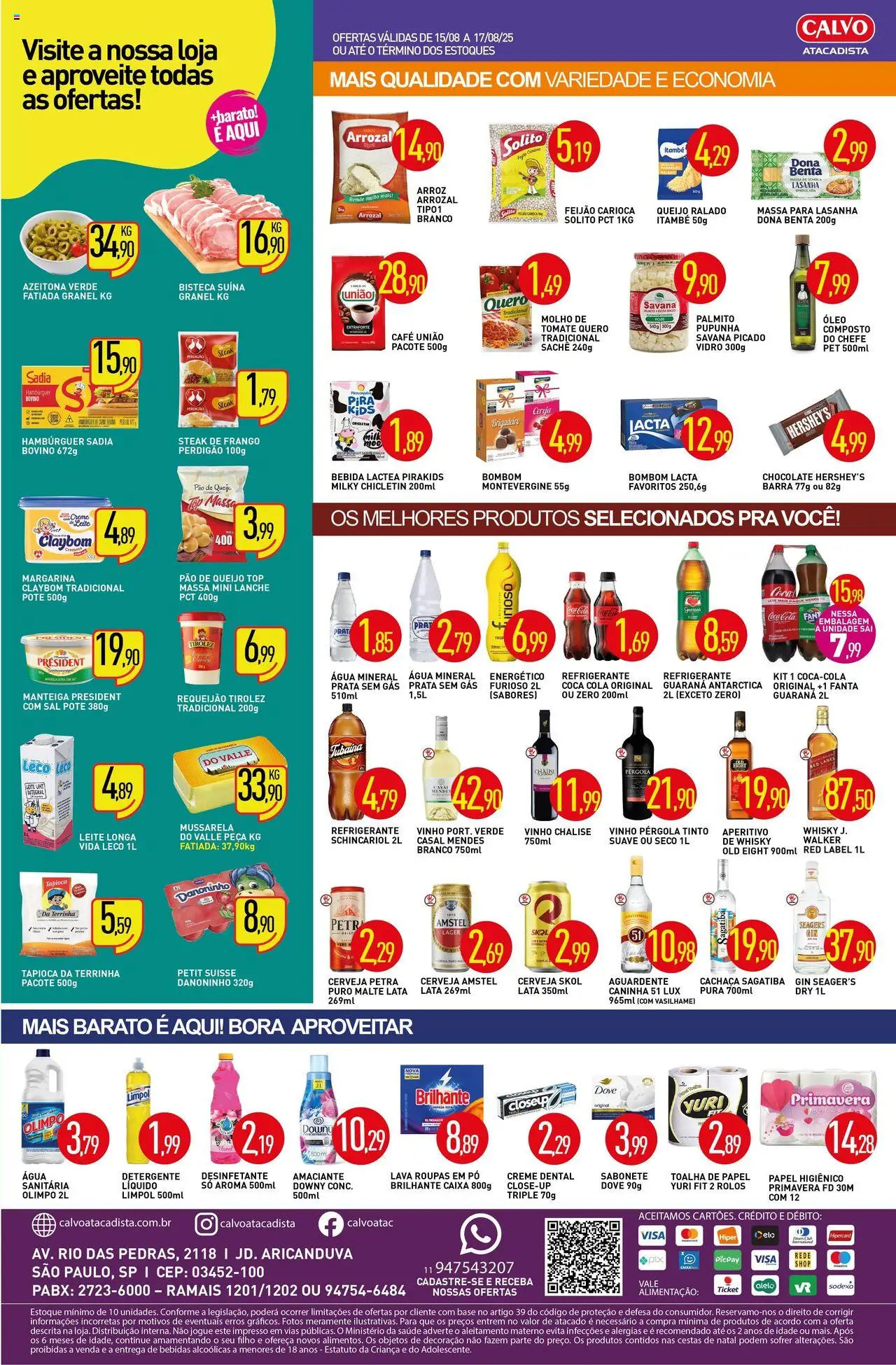 Calvo Atacadista Folheto - válido de 15.08.2025 | Página: 2 | Produtos: Manteiga, Chocolate, Amaciante, Margarina