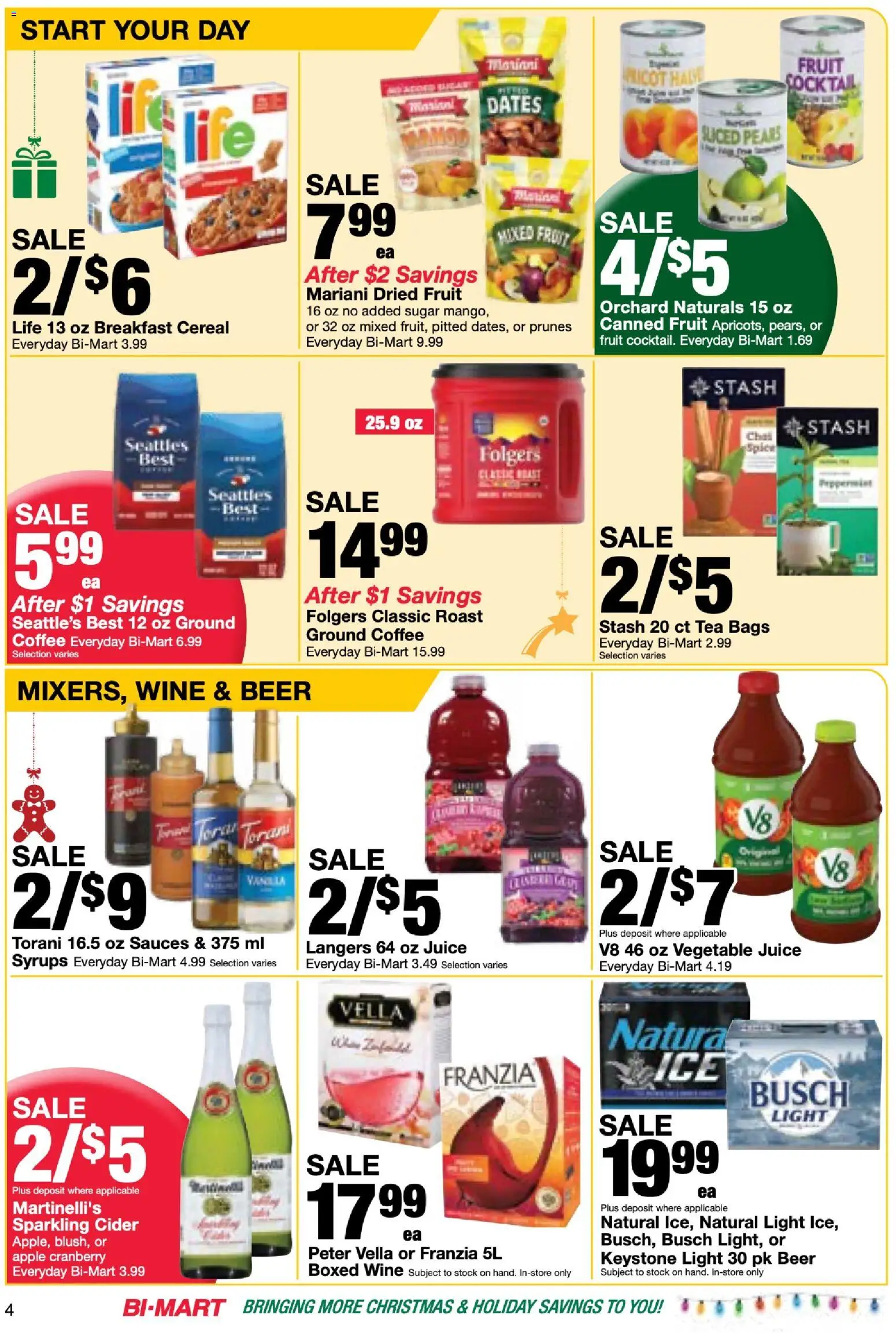 Bi-Mart Membership Savings Book - valid from 02.12.2025 | Page: 4 | Products: Juice, Beer, Tea, Sugar