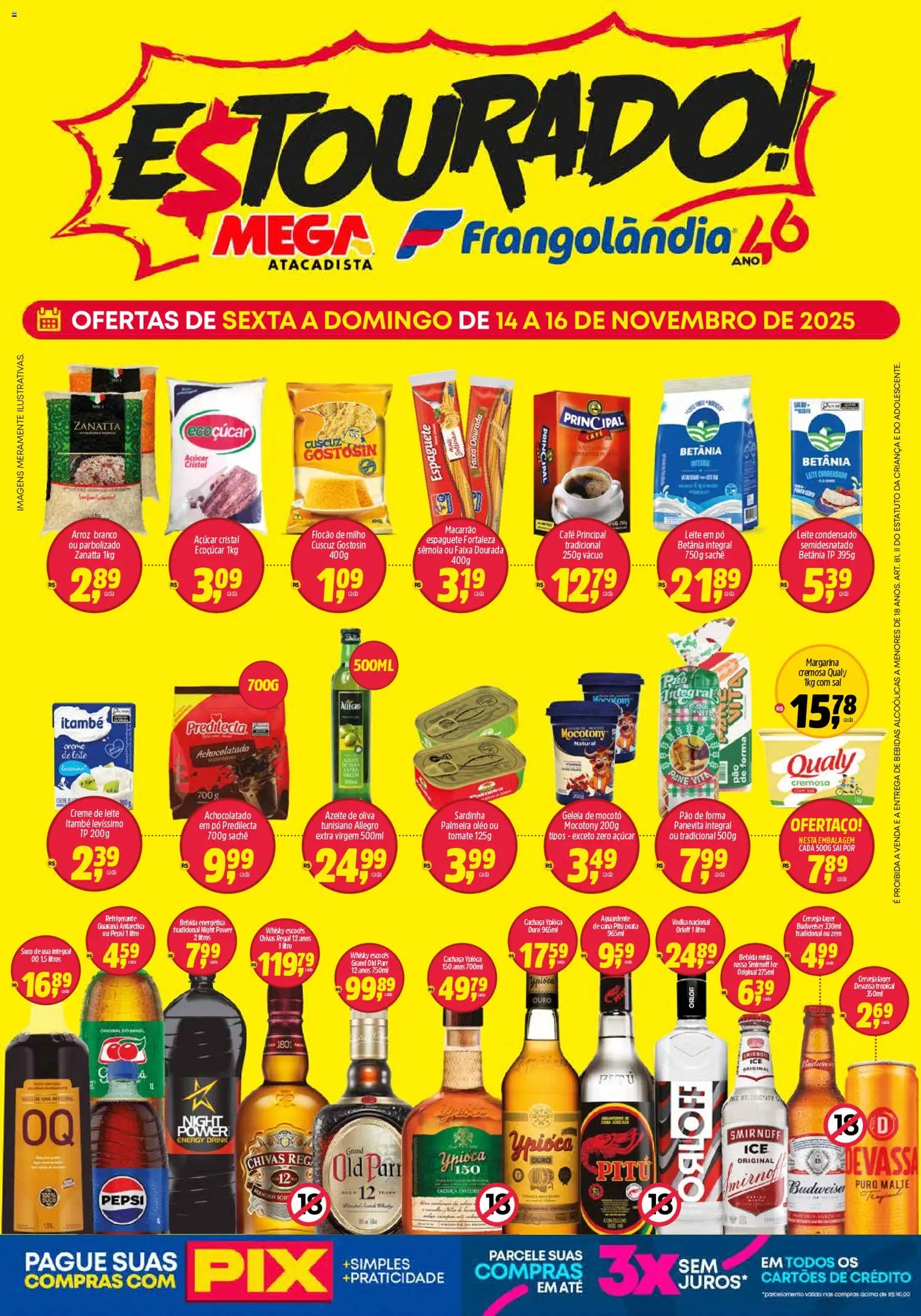 Frangolândia Folheto - válido de 14.11.2025 | Página: 1 | Produtos: Whisky, Leite, Refrigerante, Leite condensado