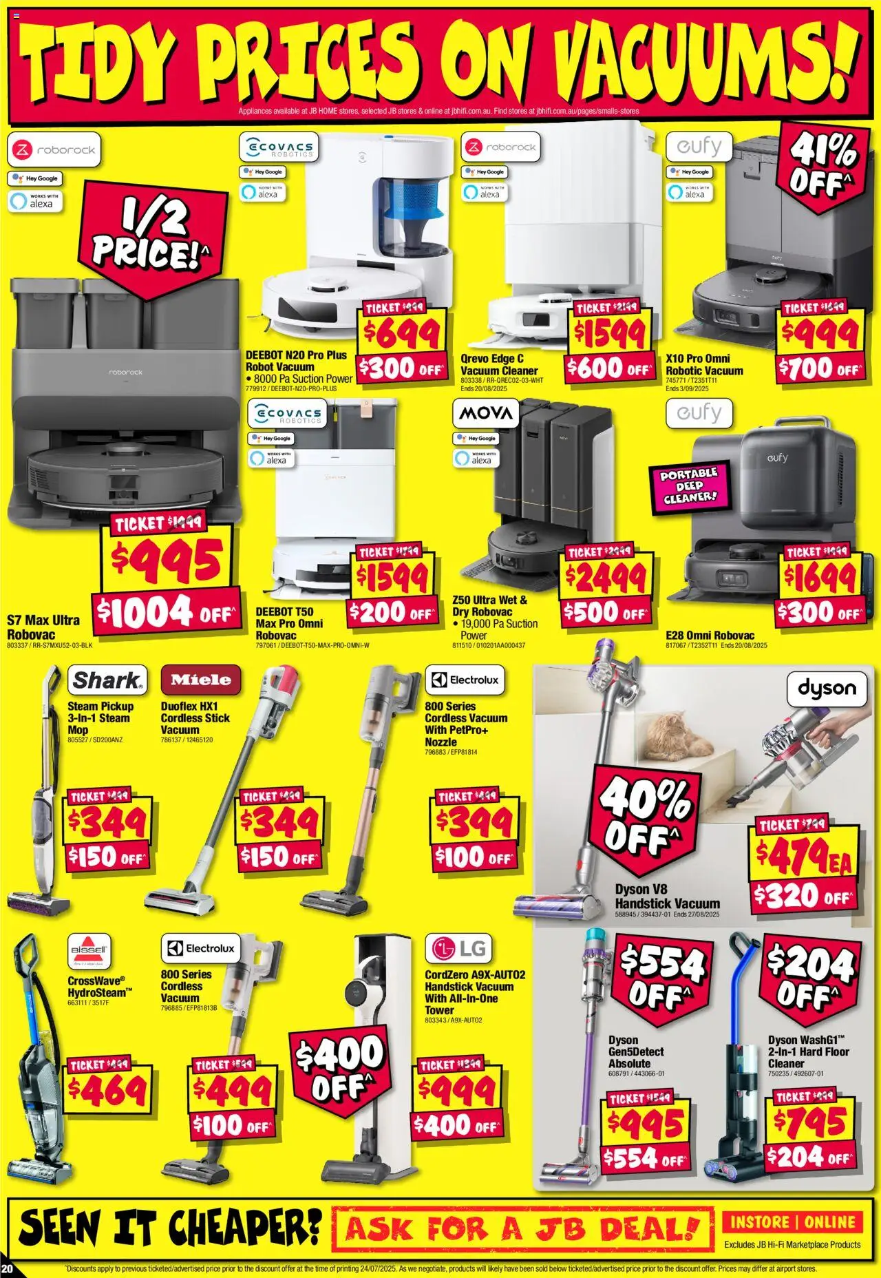 JB Hi-Fi catalogue - valid from 07.08.2025 | Page: 20 | Products: Cleaner, Portable, Vacuum cleaner, Robot