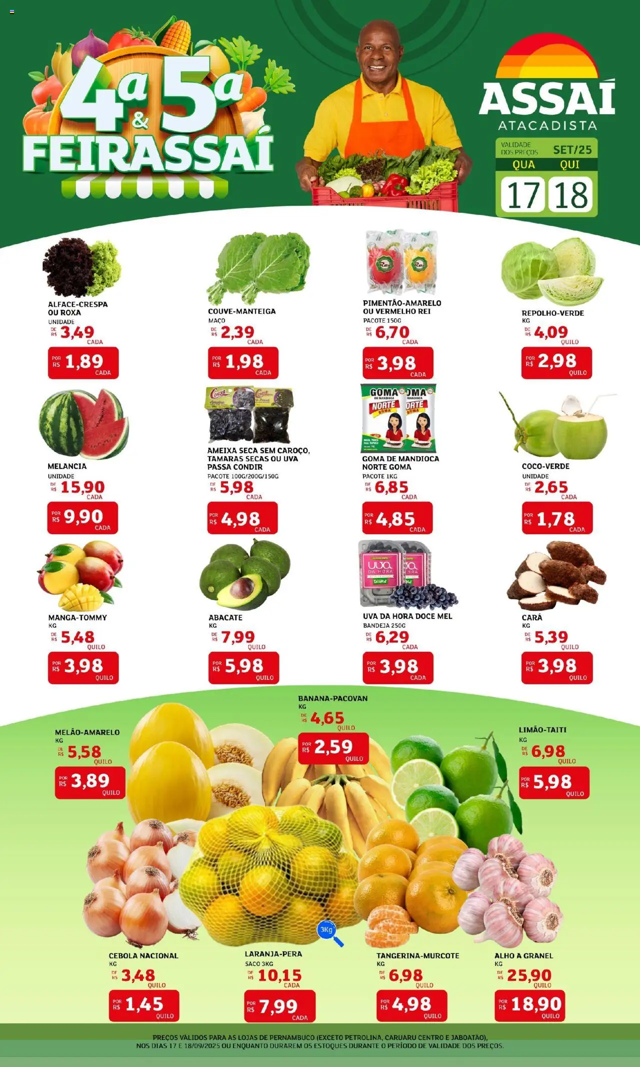 Assaí Atacadista Folheto - válido de 17.09.2025 | Página: 1 | Produtos: Cará, Alho, Cebola, Mel
