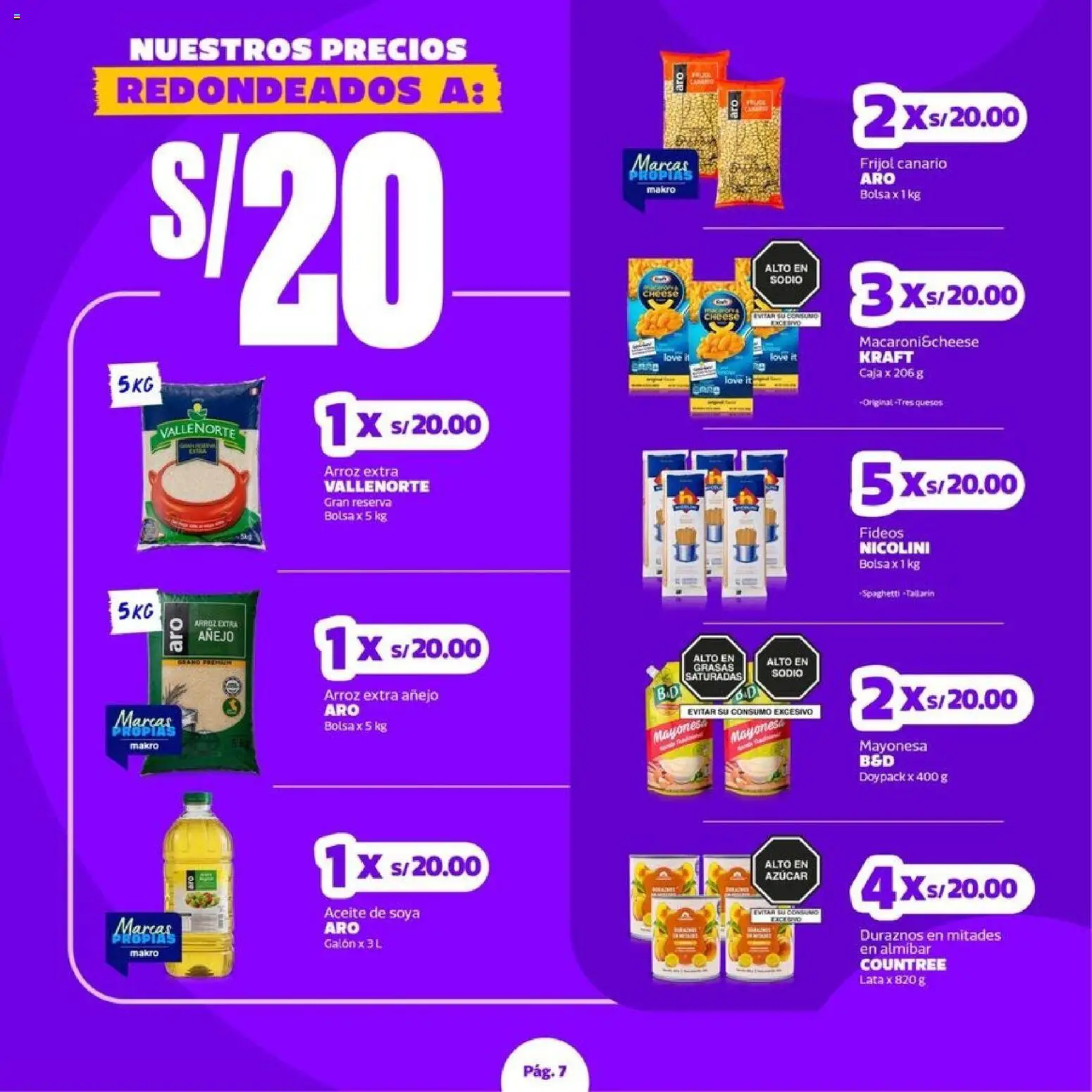 Catálogo Makro válido desde 23.04.2026 | Página: 7 | Productos: Caja, Aceite, Arroz, Bolsa