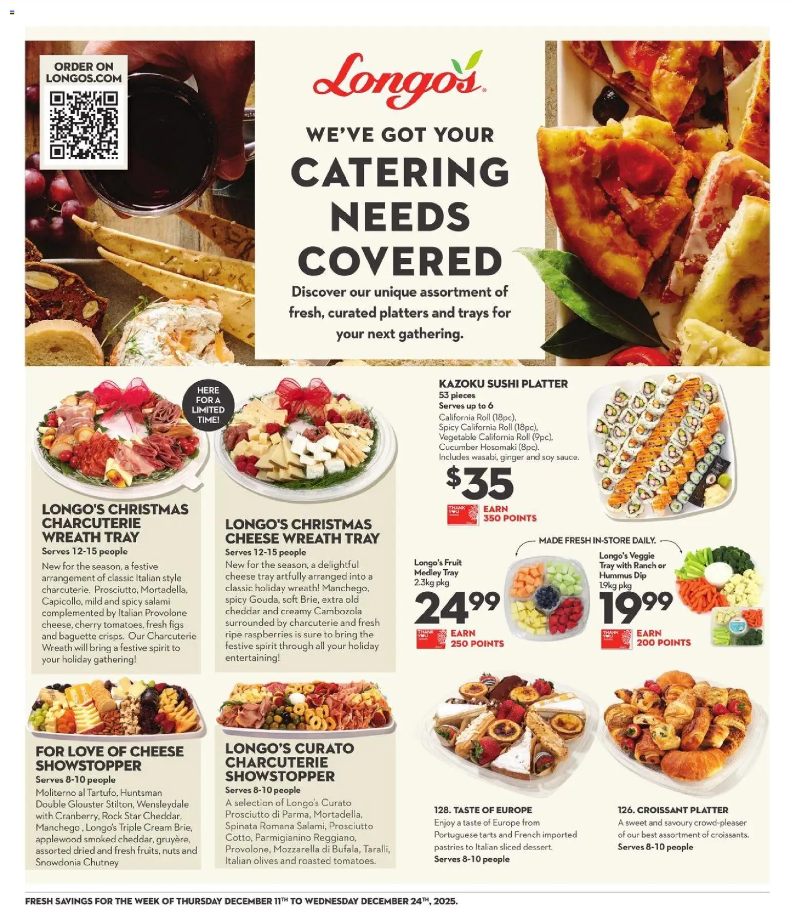 Longo's flyer valid from 11.12.2025 | Page: 12 | Products: Nuts, Cream, Cheese, Salami