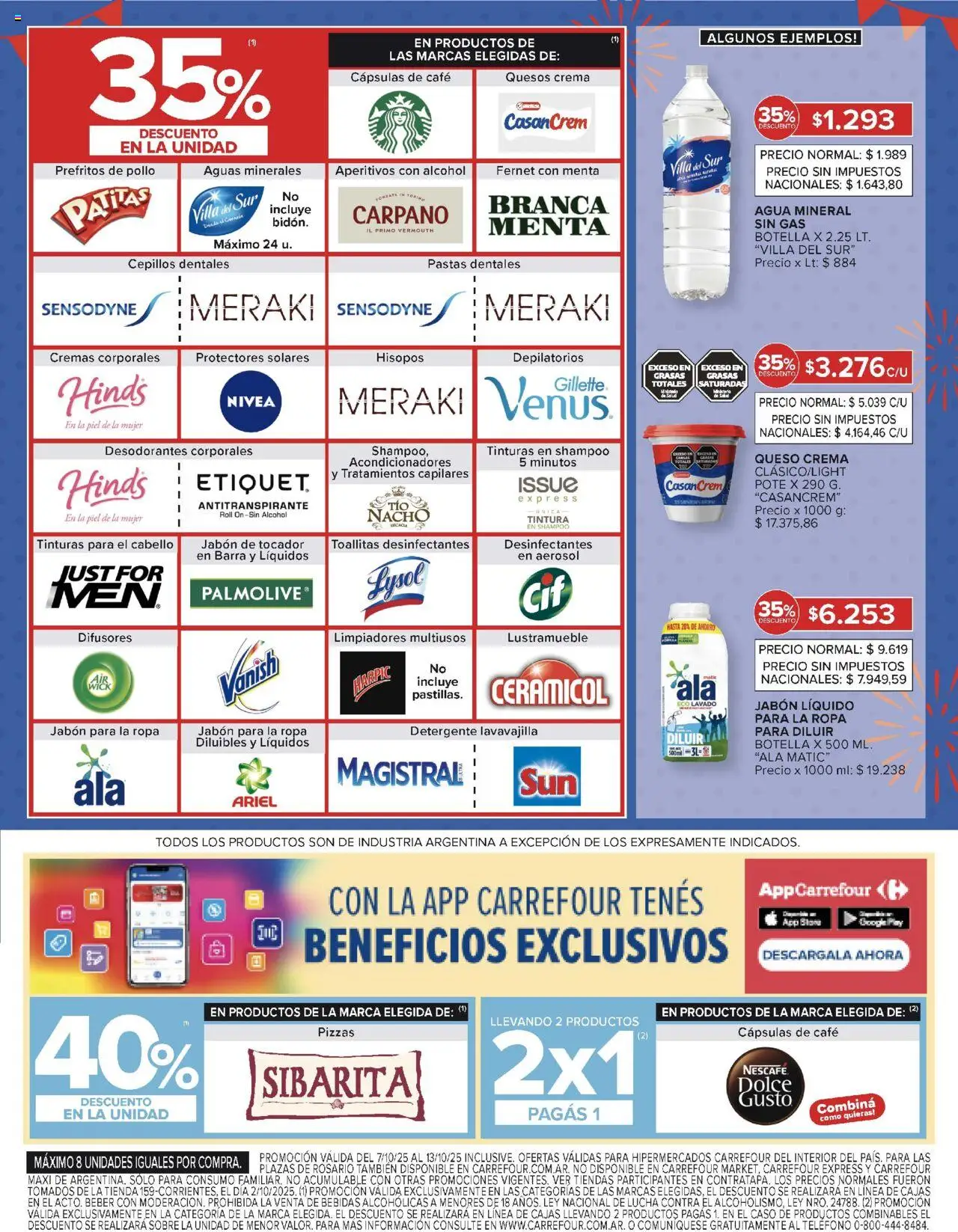 Carrefour - Ofertas Corrientes │ válido desde el 07.10.2025 | Página: 7 | Productos: Teléfono, Queso crema, Detergente, Queso