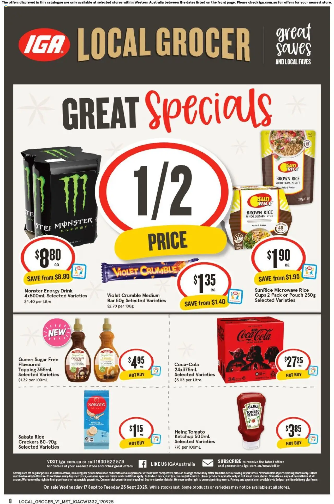 IGA catalogue - valid from 17.09.2025 | Page: 8 | Products: Cups, Crackers, Ketchup, Sugar