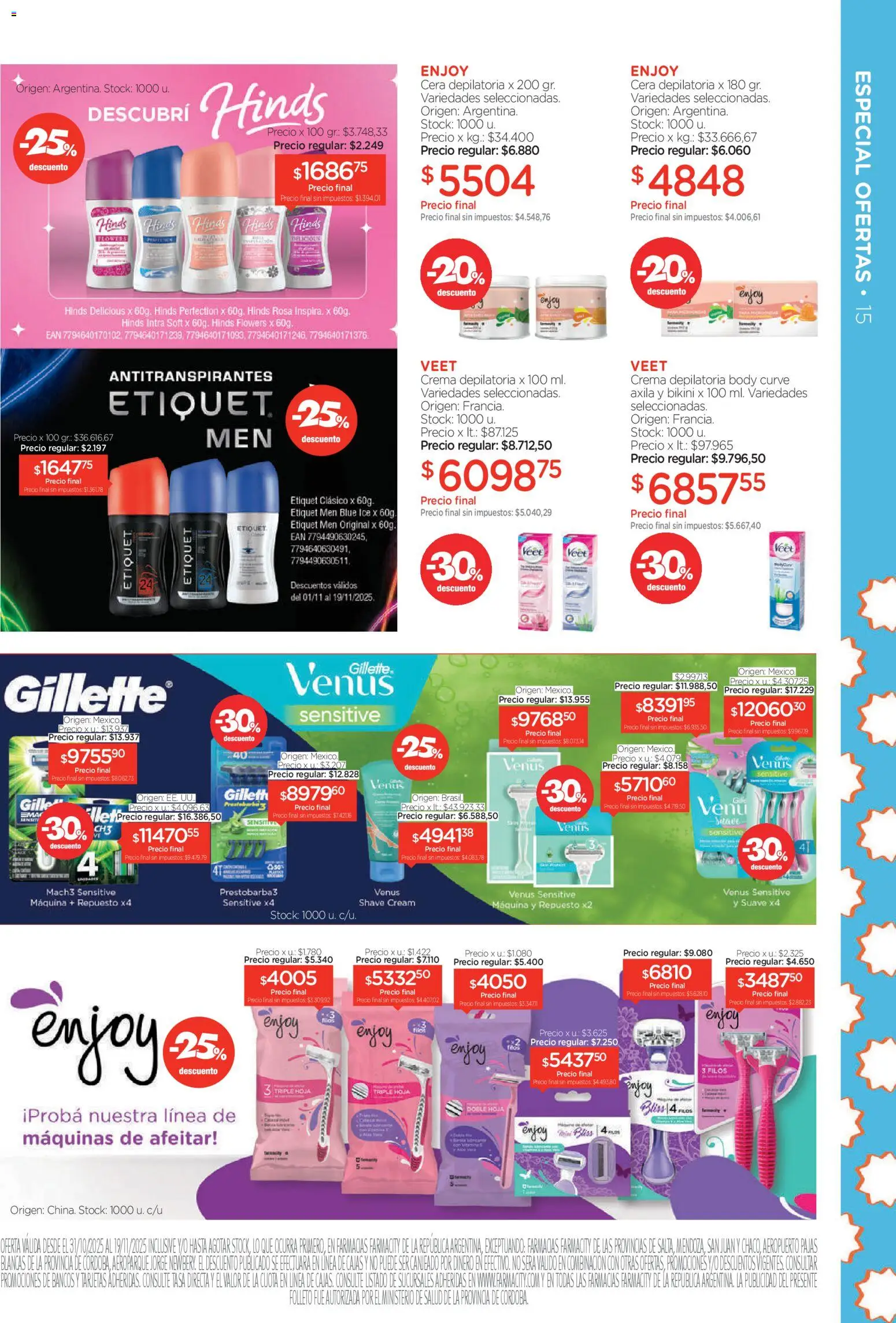 Farmacity catálogo │ válido desde el 30.10.2025 | Página: 15 | Productos: Body, Bikini, Cera, Crema