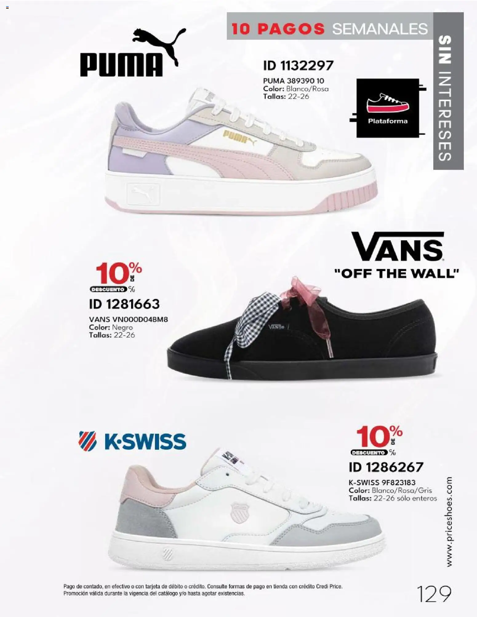 Nuevas ofertas de Price Shoes válidas en toda la República Mexicana desde el 20.03.2026. ¡Encuentra las mejores ofertas en Price Shoes catálogo 10 Pagos Sin Intereses! | Página: 129