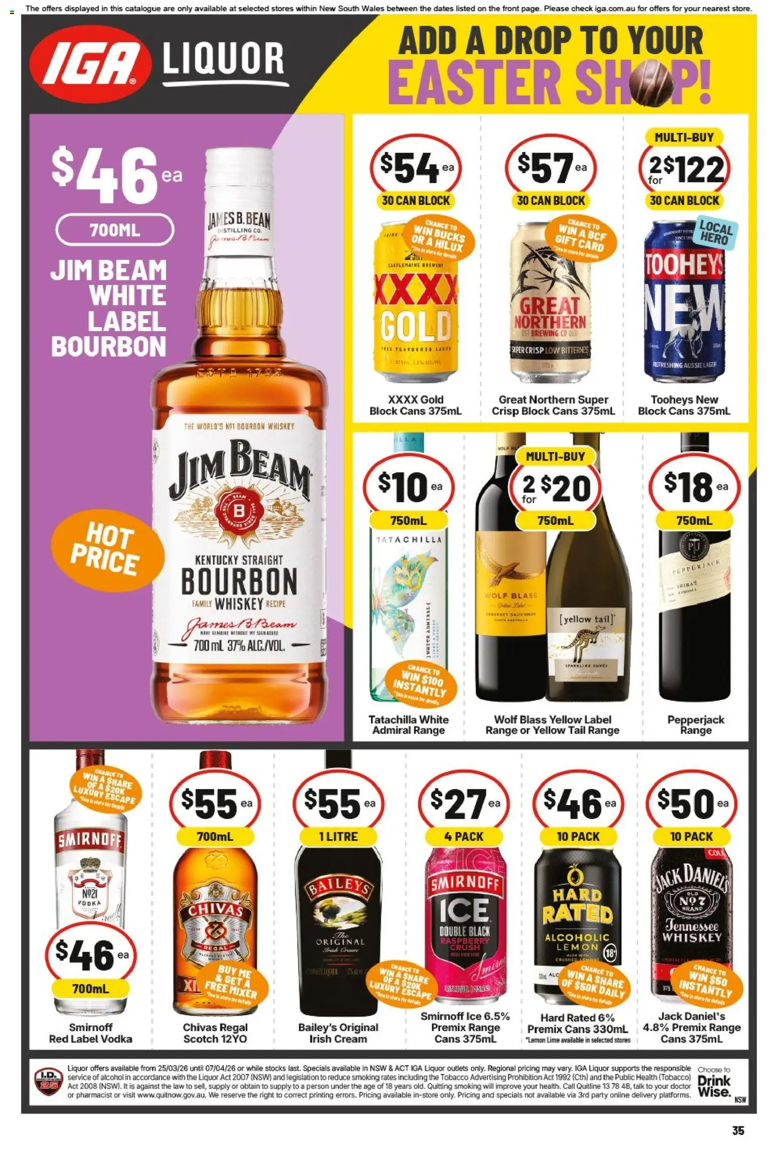 IGA catalogue - valid from 25.03.2026 | Page: 35 | Products: Bourbon, Whiskey, Lime, Raspberry