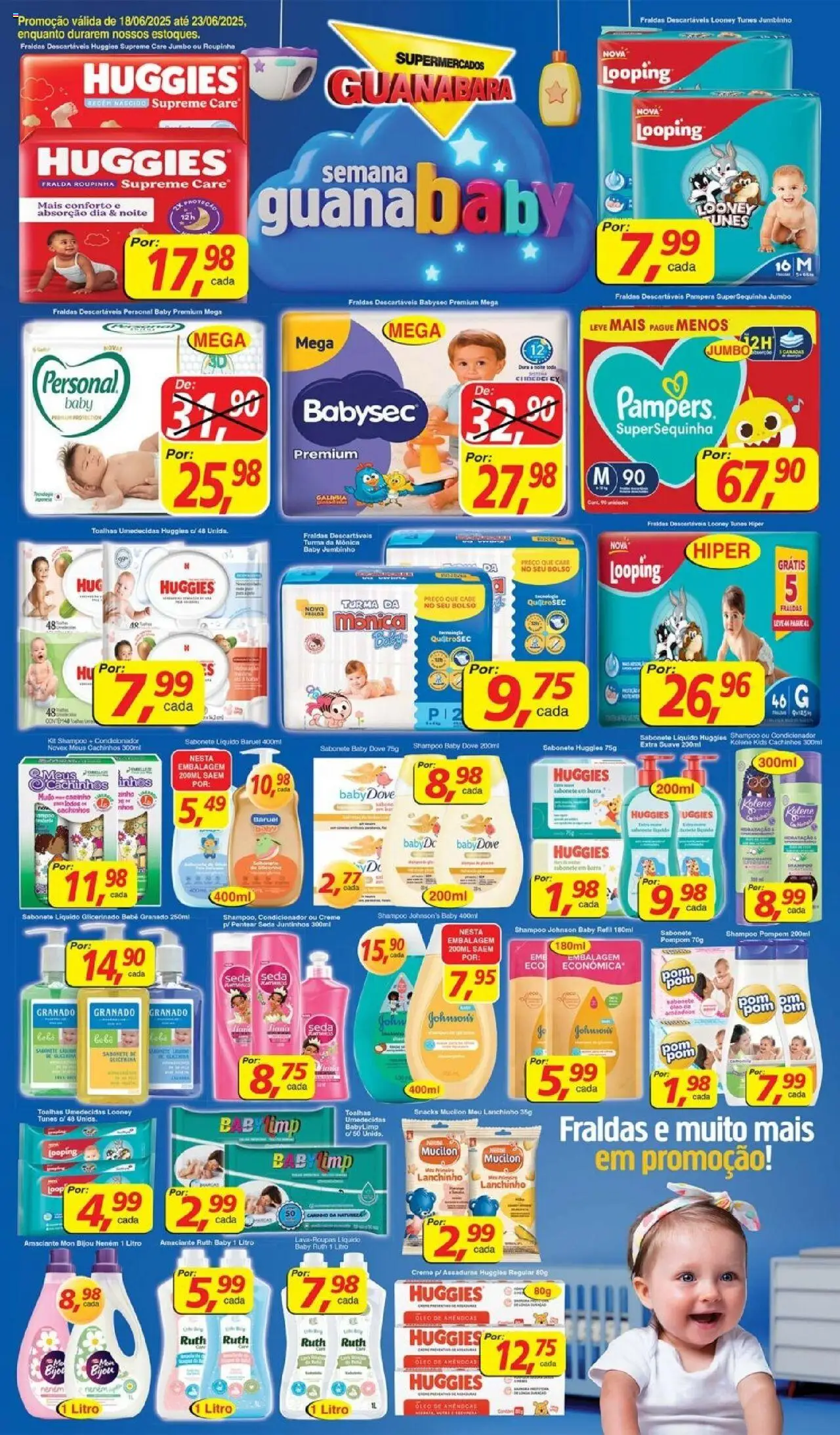 Supermercados Guanabara Folheto - válido de 18.06.2025 | Página: 11 | Produtos: Condicionador, Óleo, Sabonete, Fraldas