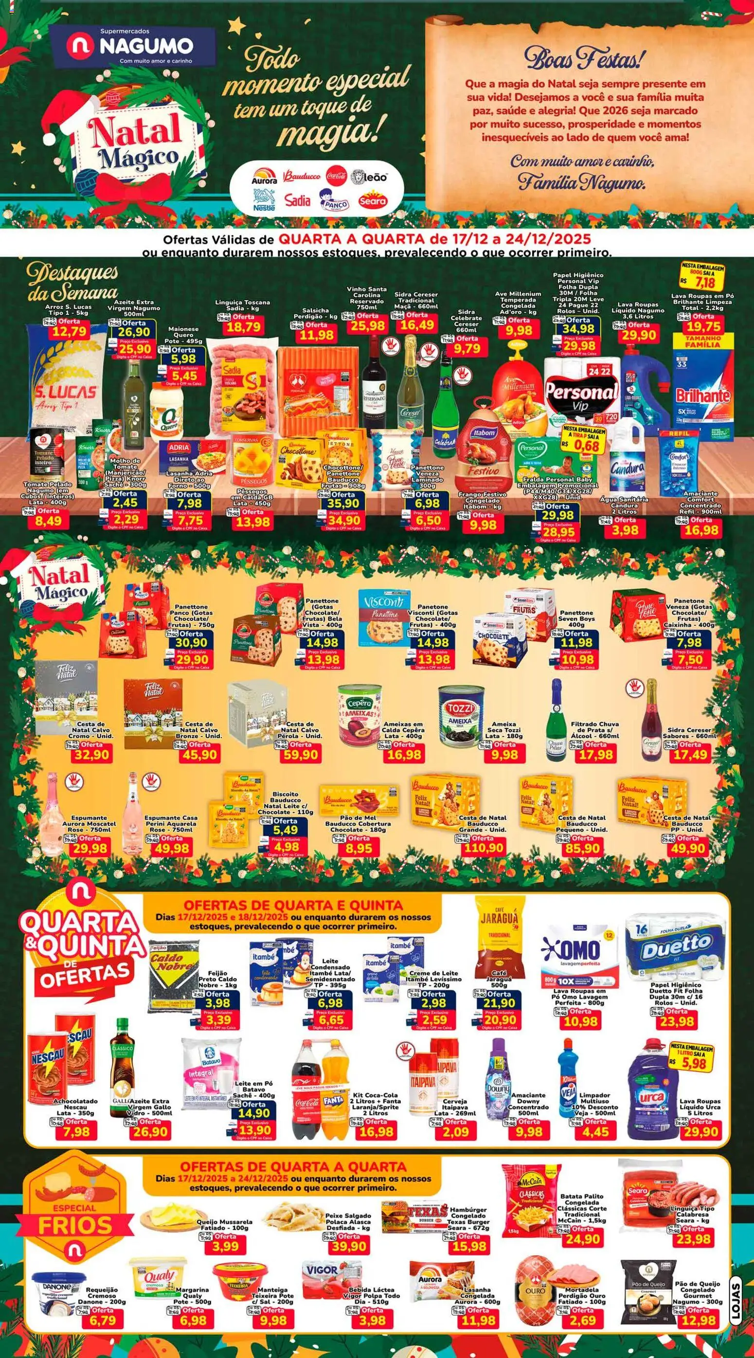 Nagumo Folheto - válido de 17.12.2025 | Página: 1 | Produtos: Panettone, Vinho, Arroz, Água sanitária
