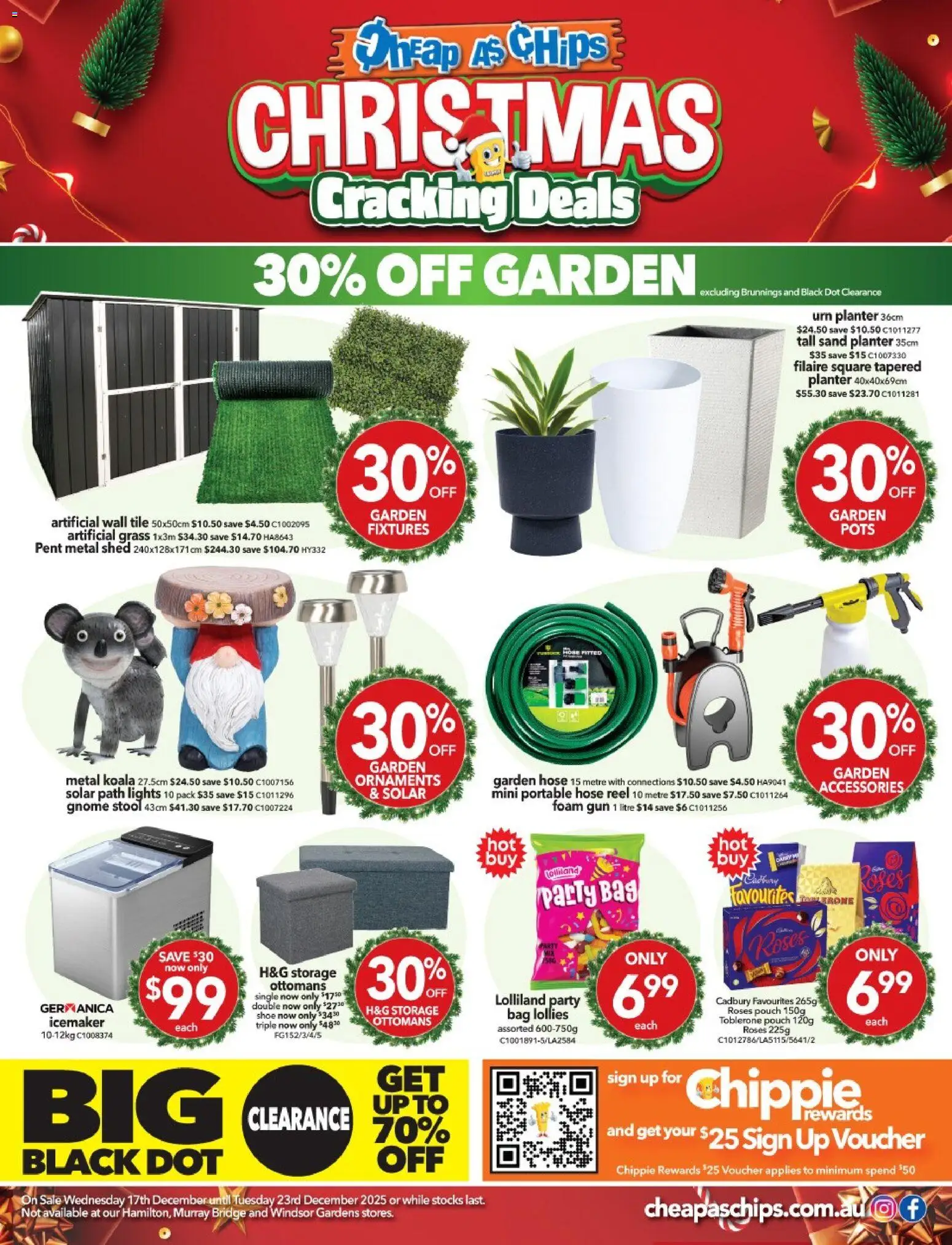 Cheap as Chips catalogue - valid from 17.12.2025 | Page: 1 | Products: Grass, Garden hose, Stool, Bag