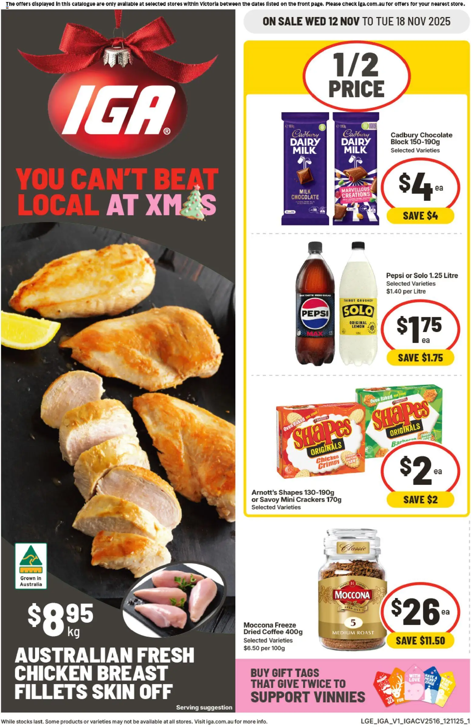 IGA catalogue - valid from 12.11.2025 | Page: 1 | Products: Dairy, Terry, Lemon, Moccona
