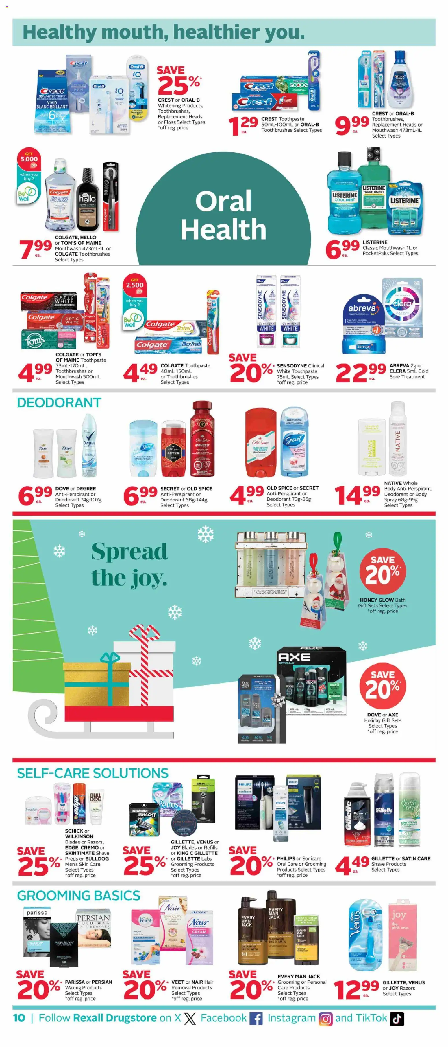 Rexall flyer valid from 19.12.2025 | Page: 15 | Products: Cream, Deodorant, Antiperspirant, Mouthwash