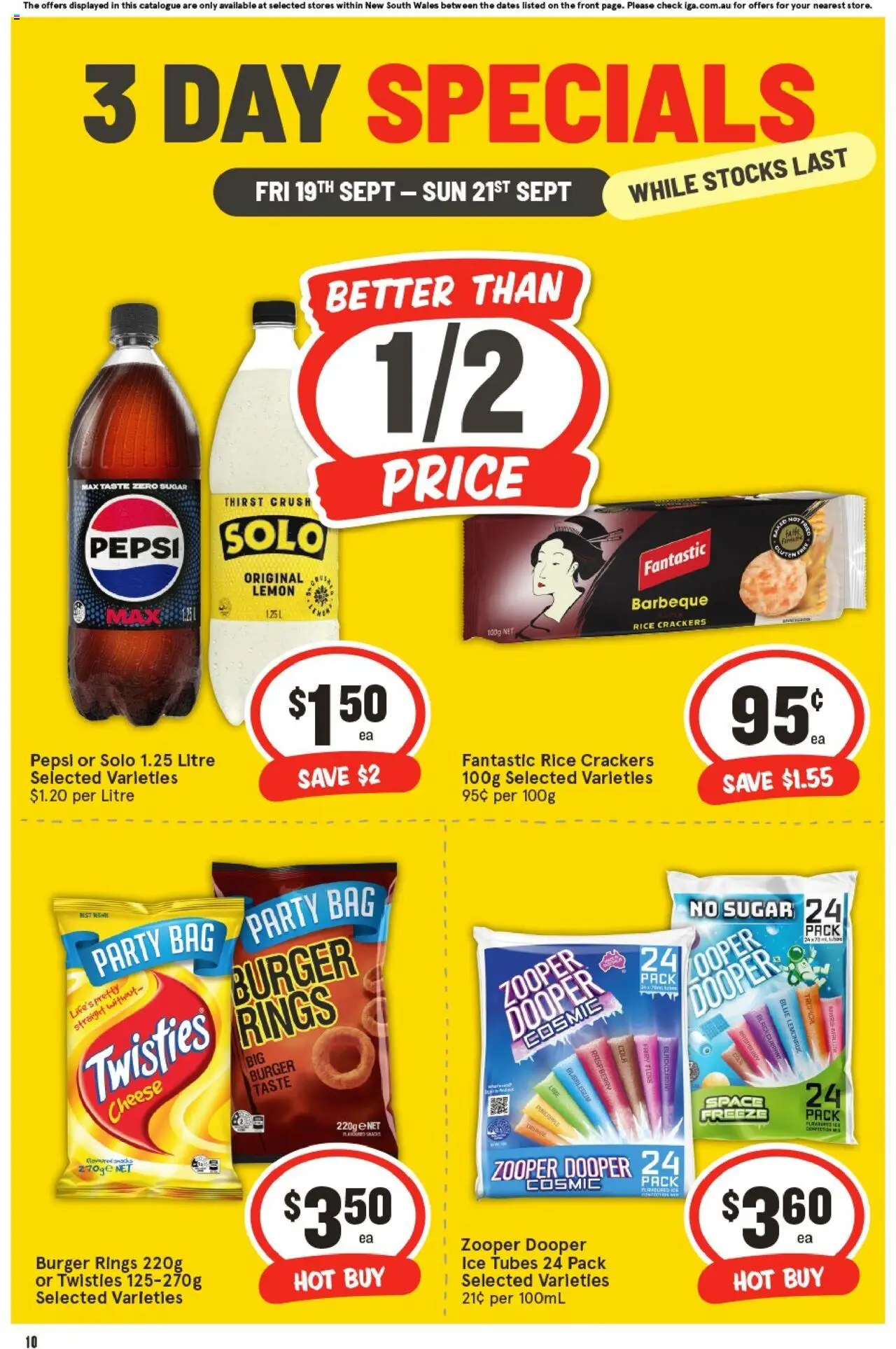 IGA catalogue - valid from 19.09.2025 | Page: 2 | Products: Crackers, Cheese, Sugar, Lemon