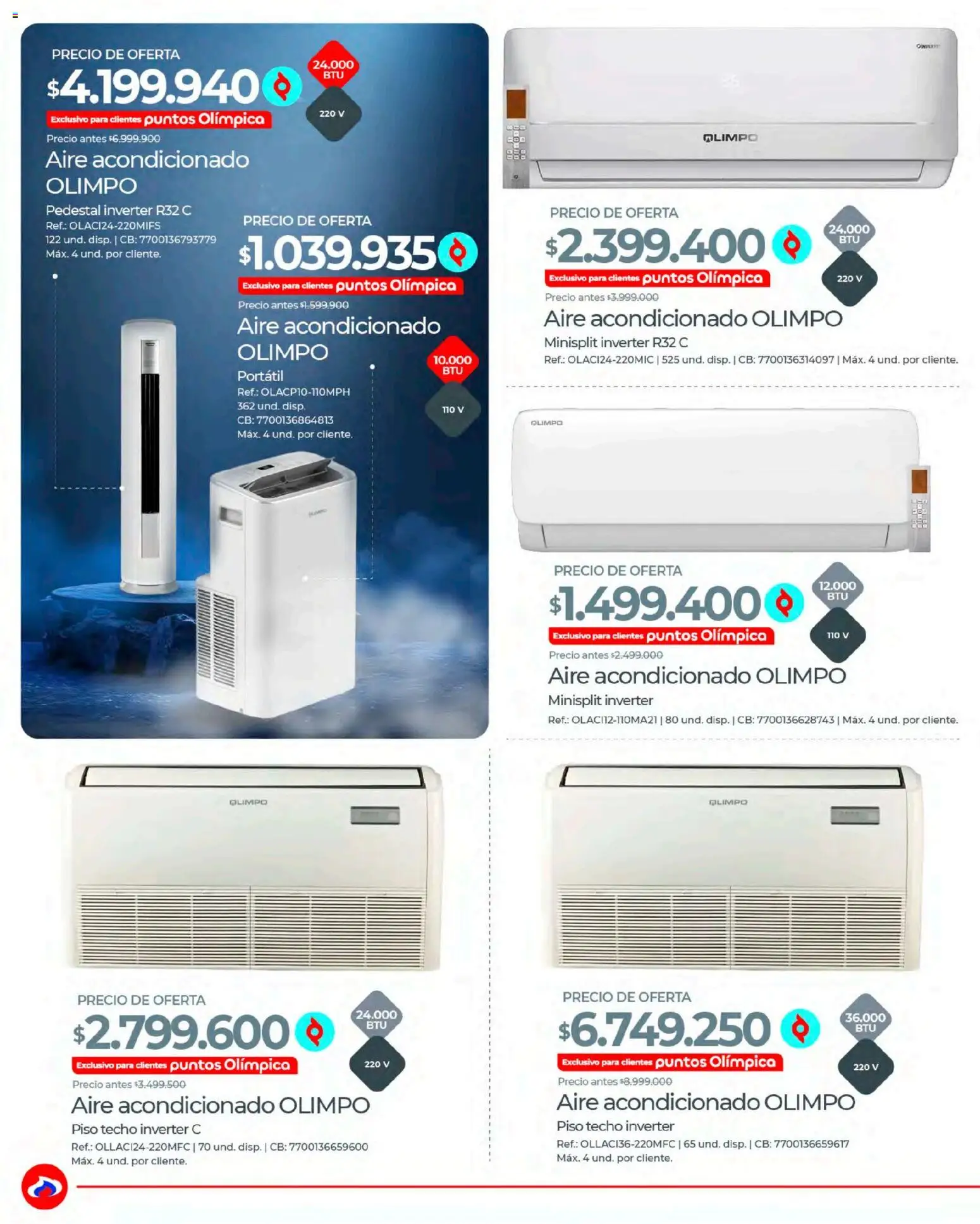 Olímpica revista - valida desde el 20.02.2026 | Página: 4 | Productos: Aire acondicionado
