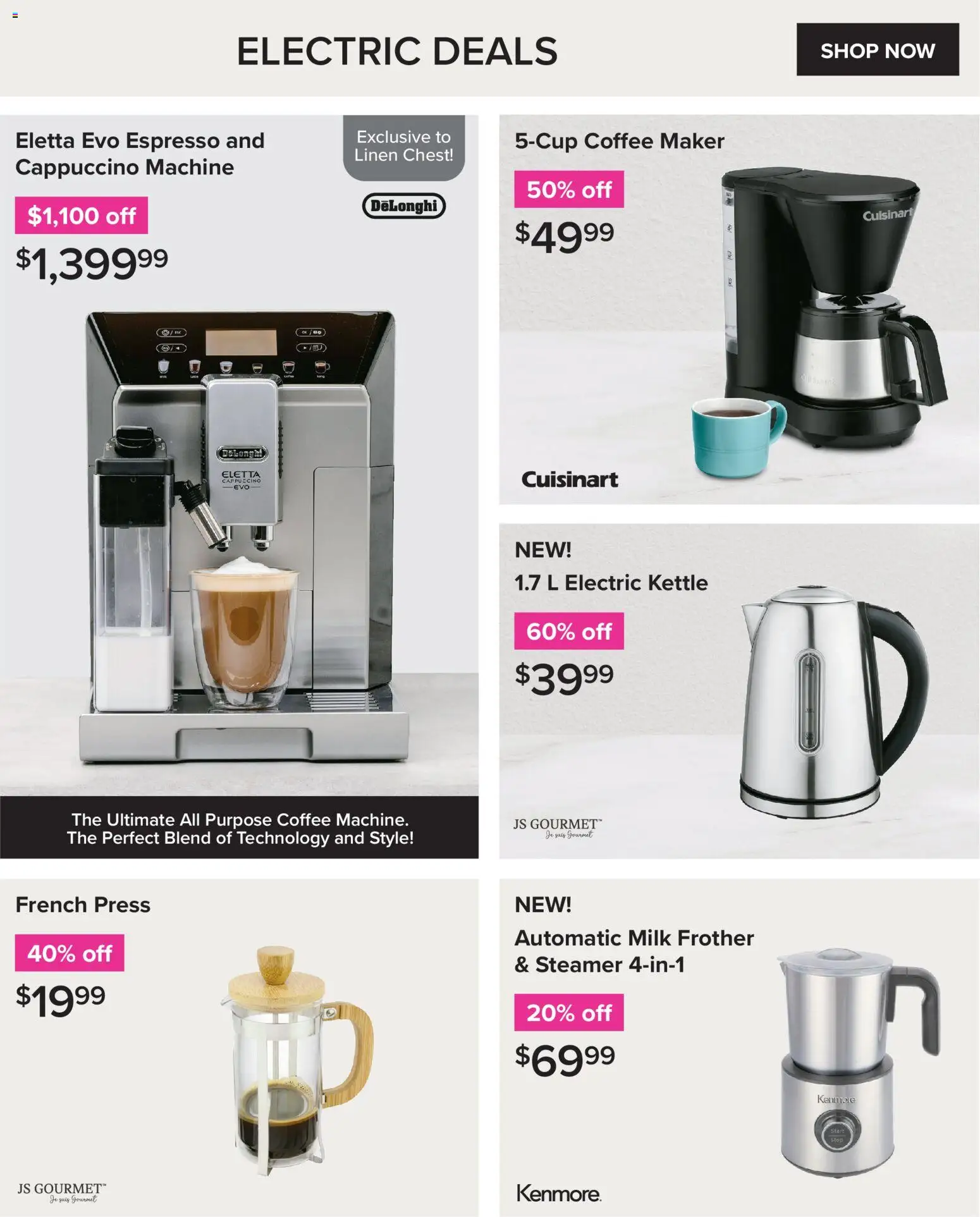 Linen Chest flyer valid from 11.11.2025 | Page: 8 | Products: Coffee maker, Kettle, Milk, Coffee