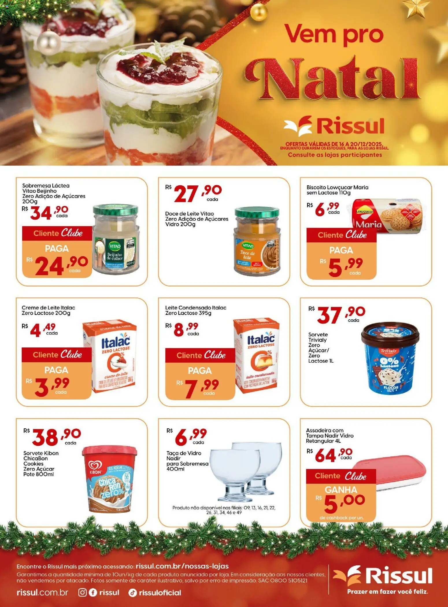 Rissul Folheto - válido de 16.12.2025 | Página: 1 | Produtos: Açúcar, Cookies, Leite condensado, Doce de leite