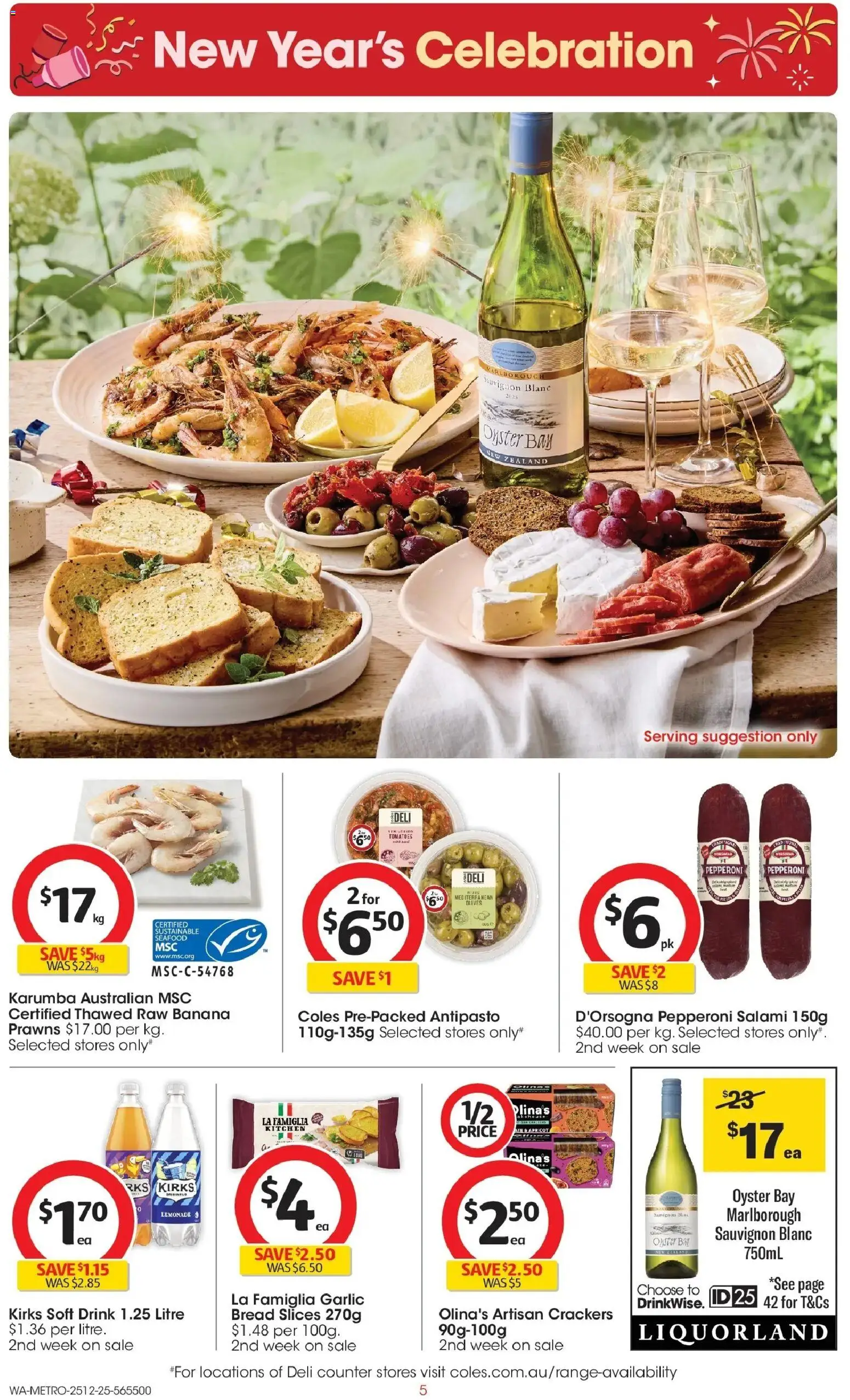 Coles catalogue - valid from 25.12.2025 | Page: 5 | Products: Tomatoes, Sustainable, Seafood, Garlic