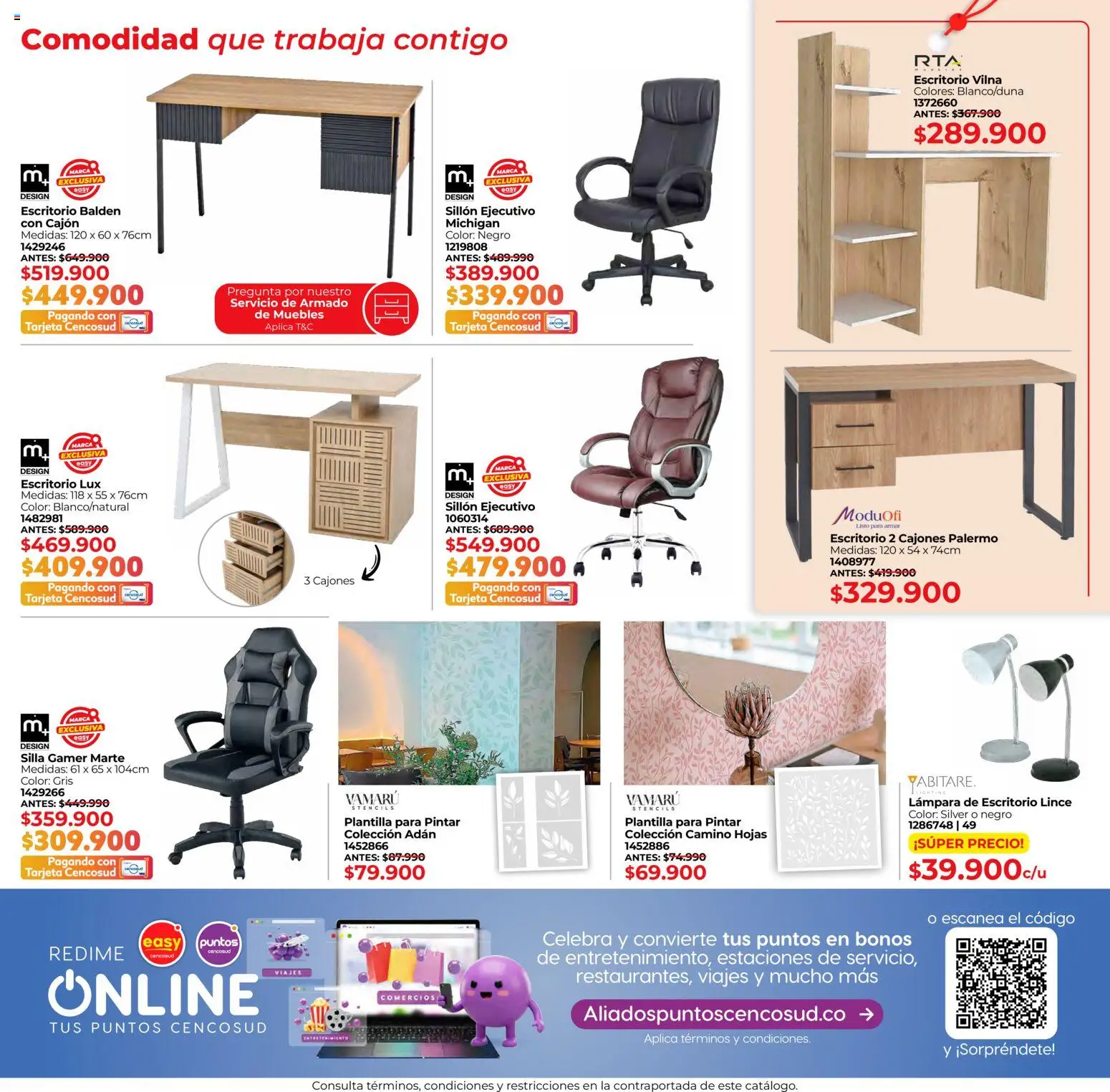 Easy revista - valida desde el 15.01.2026 | Página: 3 | Productos: Escritorio, Silla gamer, Sillón, Lámpara