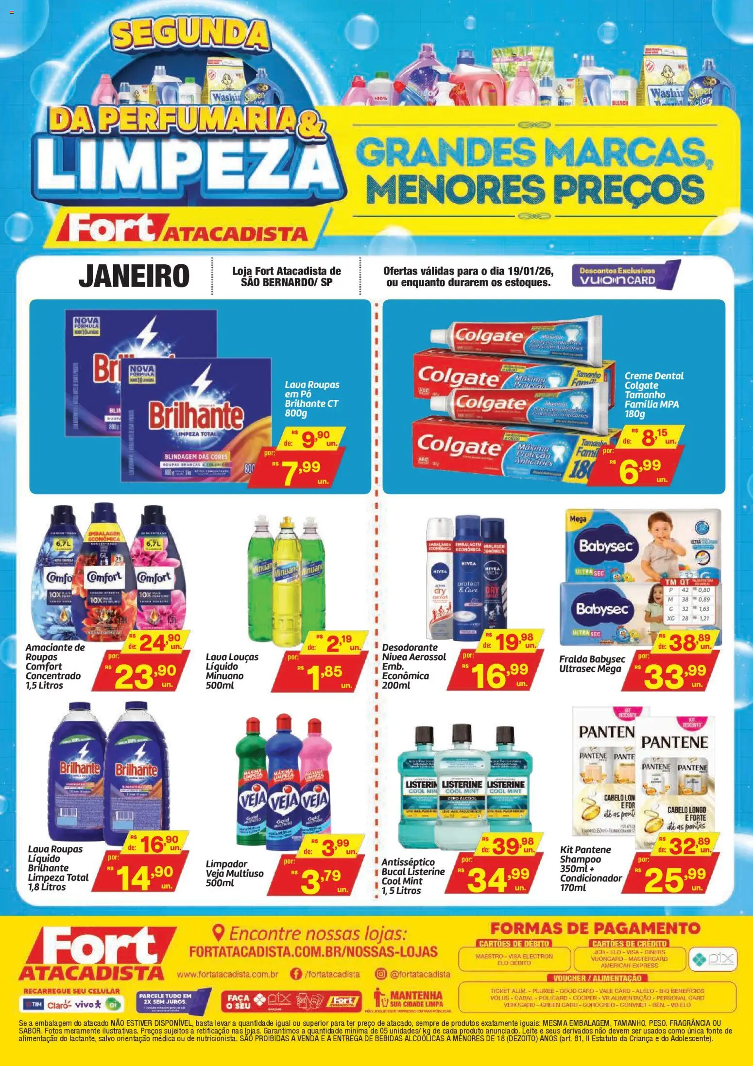 Fort Atacadista Folheto - válido de 19.01.2026 | Página: 1 | Produtos: Shampoo, Celular, Pó, Condicionador