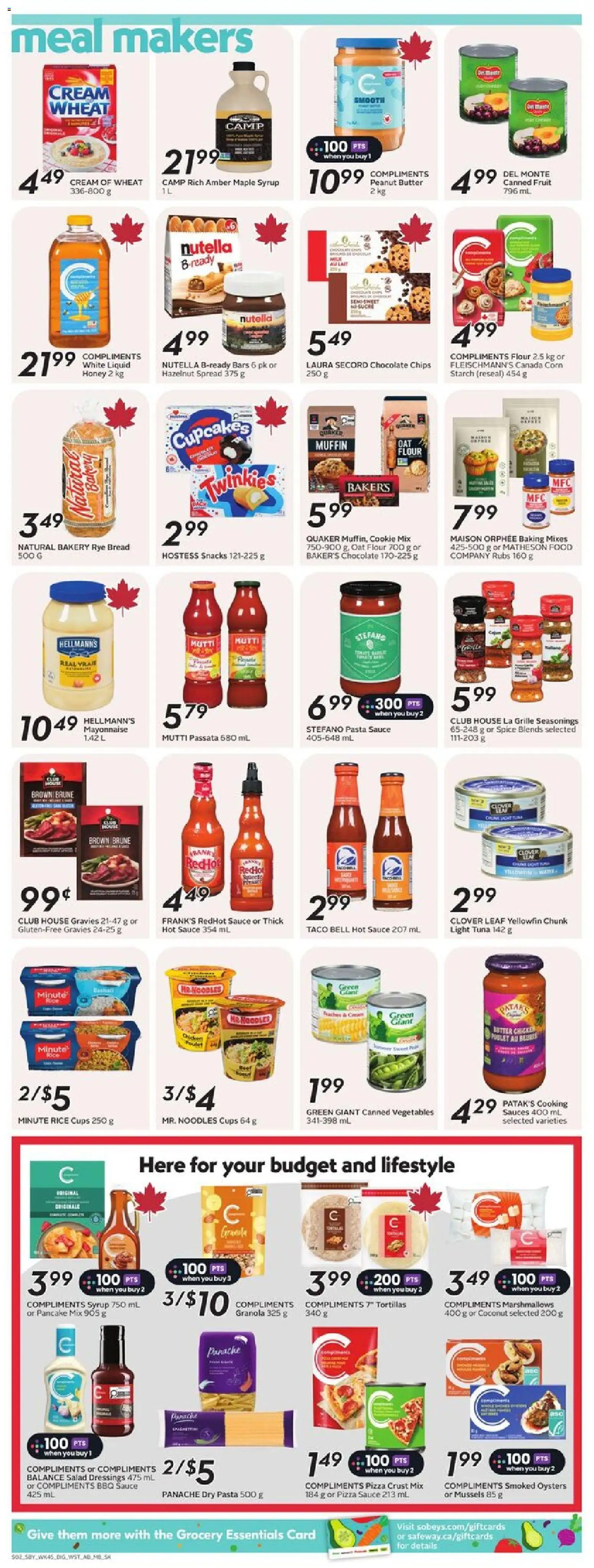 Sobeys flyer valid from 05.03.2026 | Page: 10 | Products: Pasta, Chips, Chocolate, Pizza