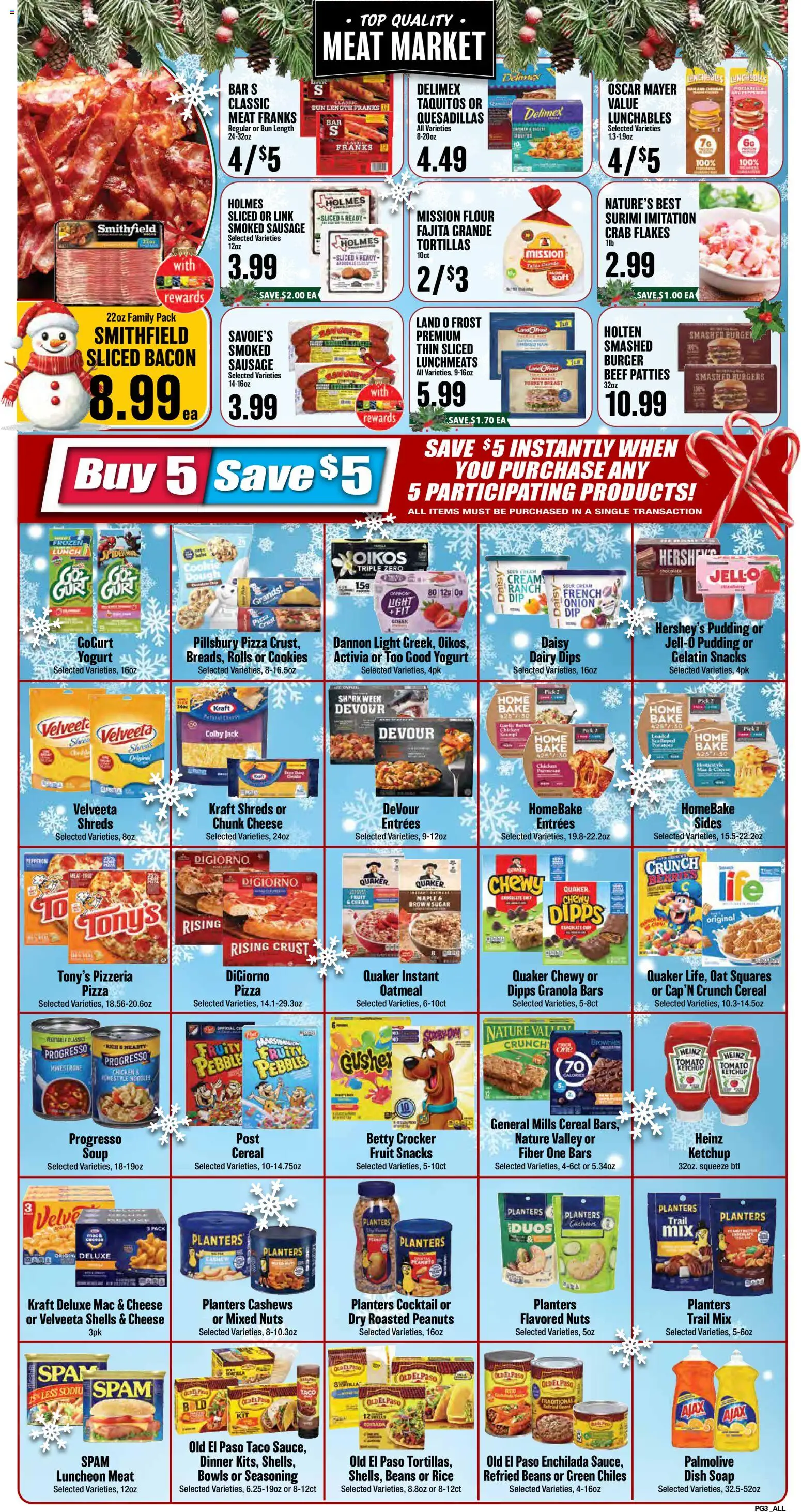 Market Basket Weekly Ad - valid from 03.12.2025 | Page: 3 | Products: Soap, Beef, Flakes, Sausage