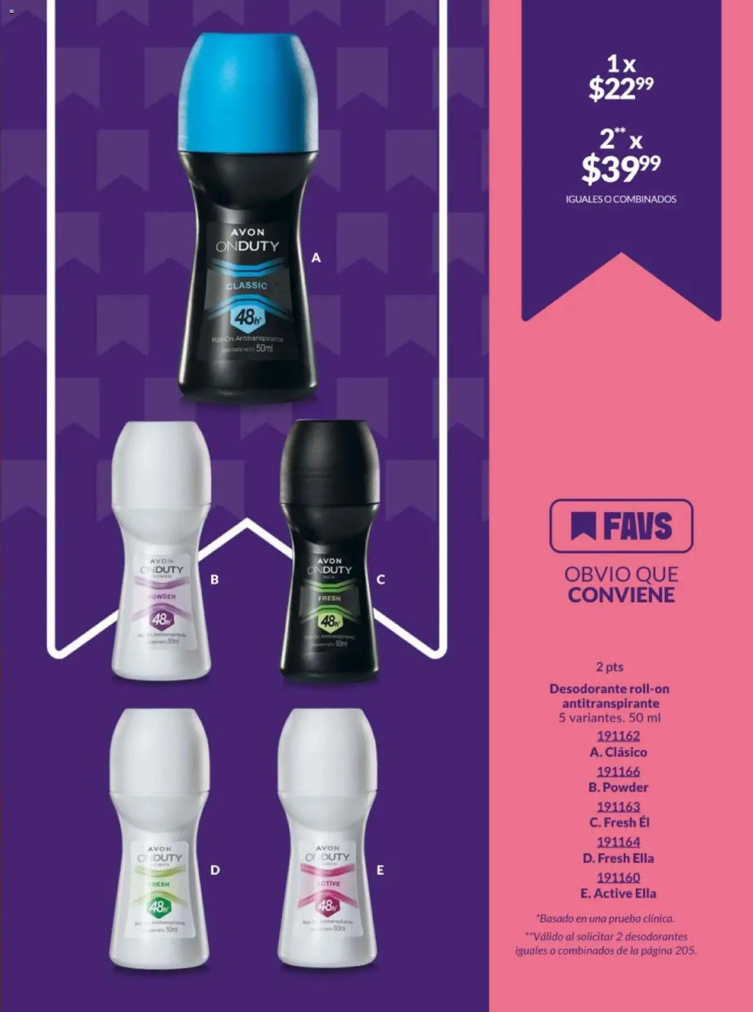 Nuevas ofertas de AVON válidas en toda la República Mexicana desde el 13.03.2026. ¡Encuentra las mejores ofertas en AVON campaña 5 2026! | Página: 205 | Productos: Desodorante, Antitranspirante