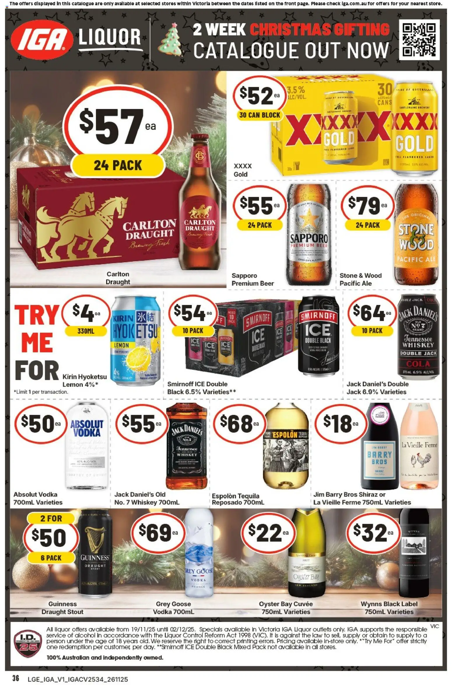 IGA catalogue - valid from 26.11.2025 | Page: 5 | Products: Beer, Whiskey, Wood, Lemon