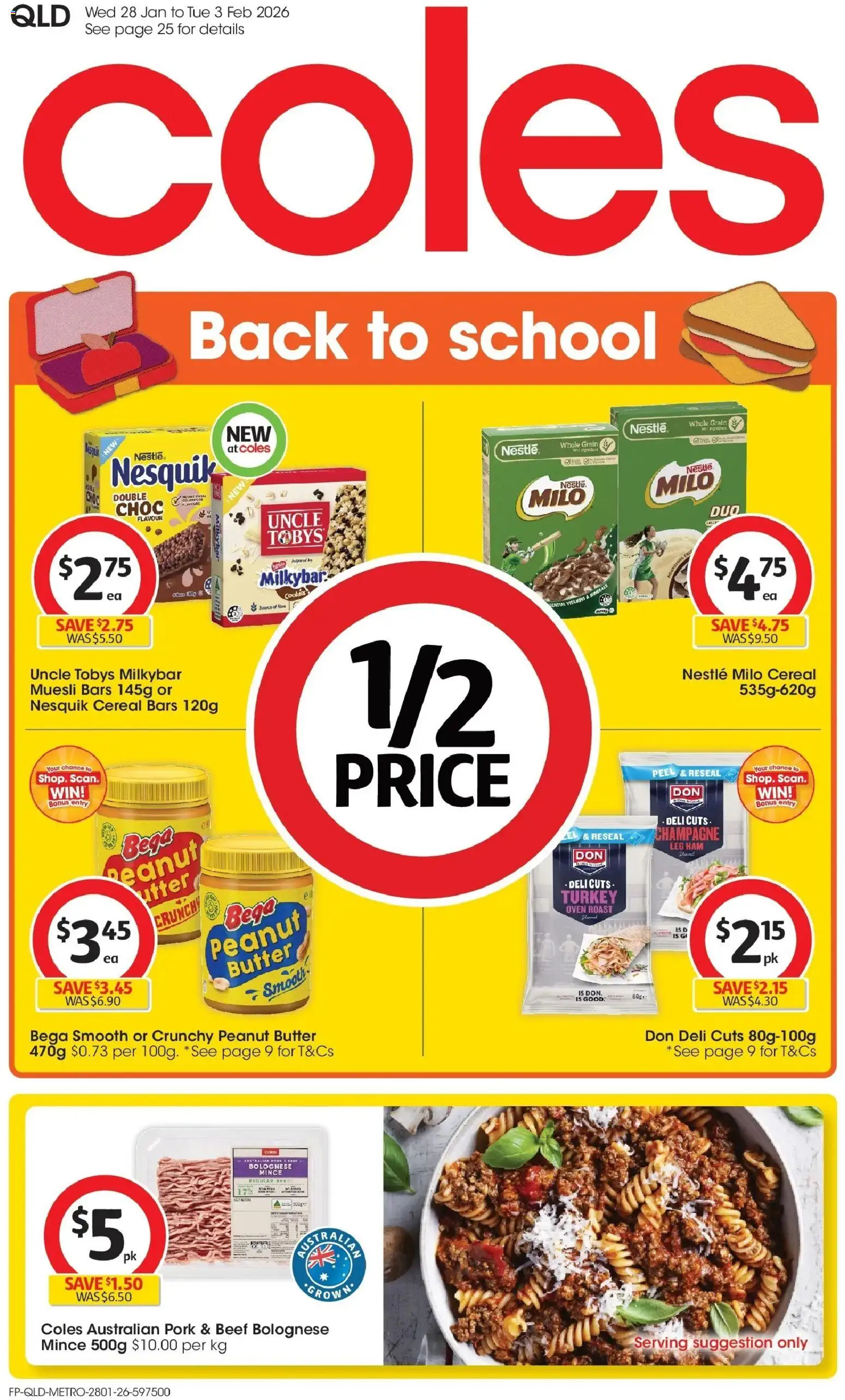 Coles catalogue - valid from 25.01.2026 | Page: 1 | Products: Ham, Pork, Beef, Turkey