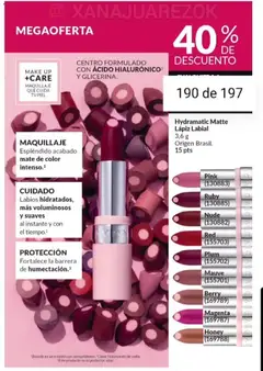 Vista previa Catálogo AVON Campaña 15/2025 válido desde el 23.10.2025 | Página: 165 | Productos: Mate, Maquillaje, Lápiz labial