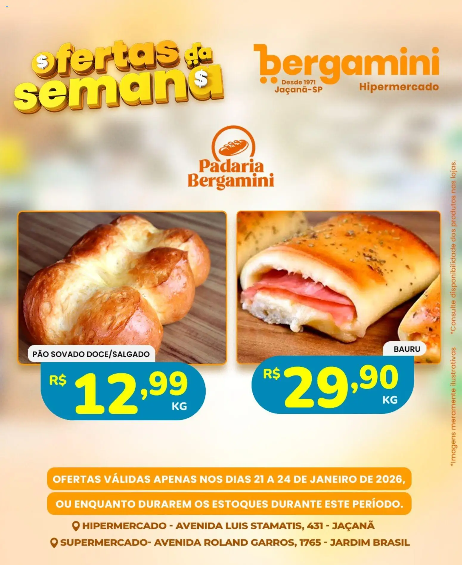 Supermercado Bergamini Folheto - válido de 21.01.2026 | Página: 24 | Produtos: Pão