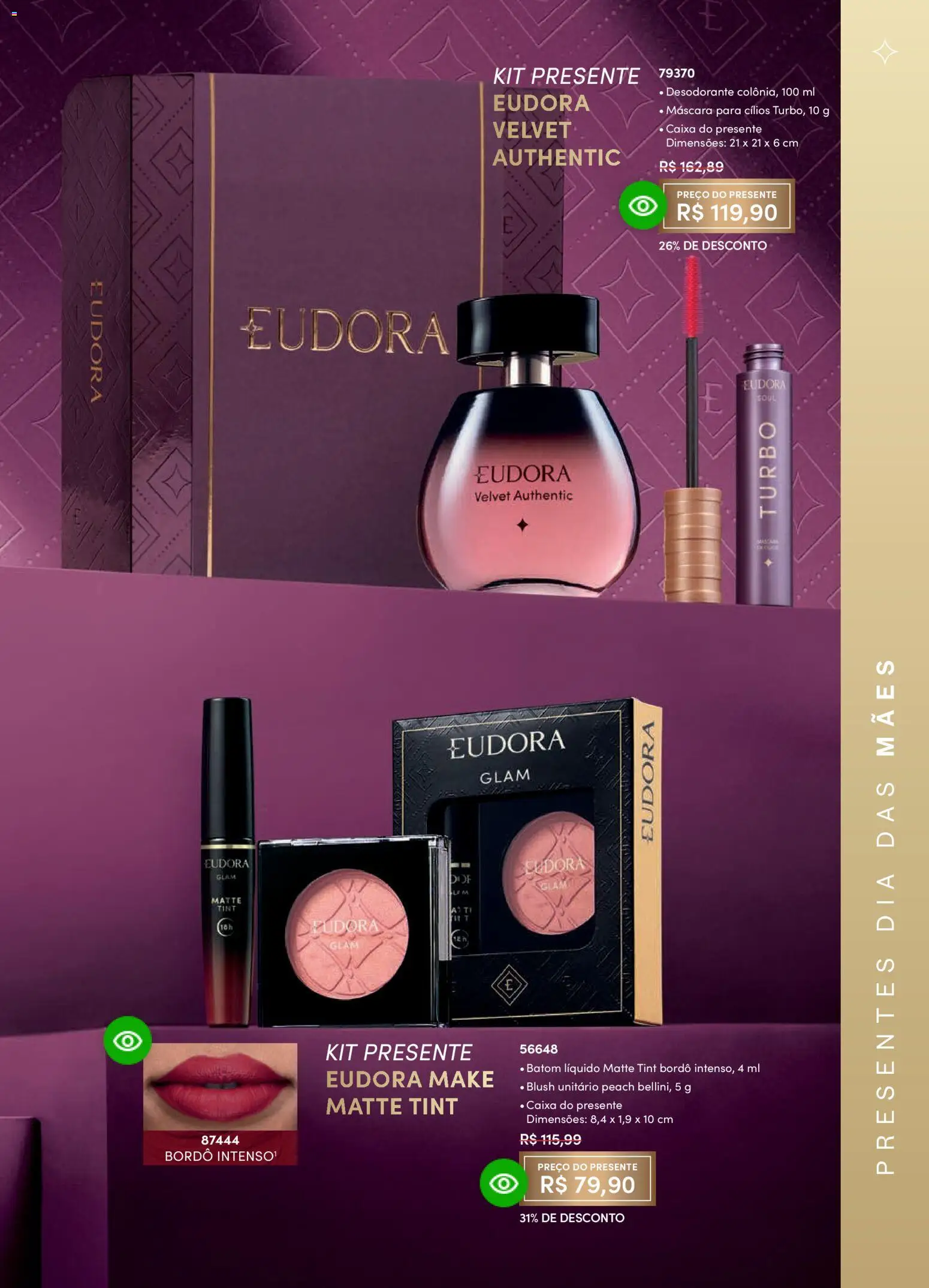 Eudora Folheto - válido de 11.03.2026 | Página: 23 | Produtos: Máscara para cílios, Desodorante, Caixa