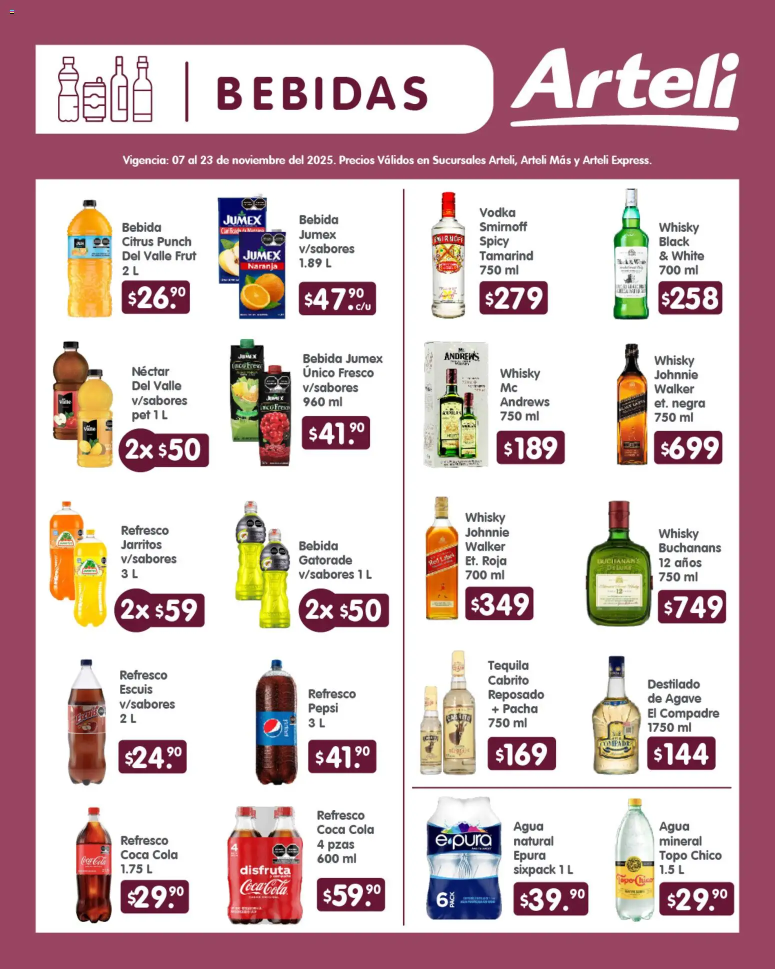 Nuevas ofertas de Arteli válidas en toda la República Mexicana desde el 07.11.2025. ¡Encuentra las mejores ofertas en Arteli folleto! | Página: 5 | Productos: Fresa, Refresco, Agua, Vodka