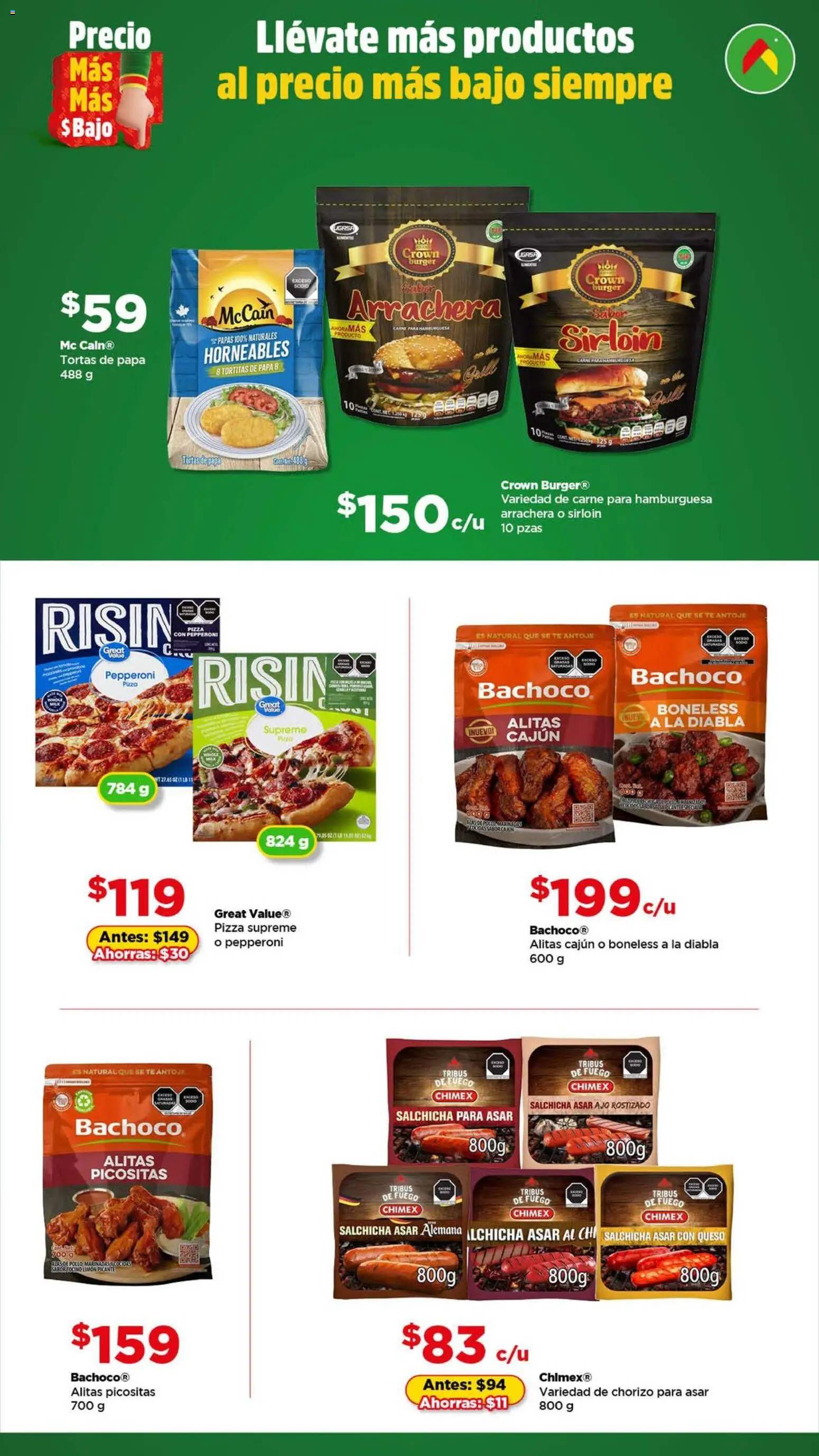 Nuevas ofertas de Bodega Aurrerá válidas en toda la República Mexicana desde el 20.11.2025. ¡Encuentra las mejores ofertas en Bodega Aurrerá folleto Aquí Si te alcanza! | Página: 7 | Productos: Pollo, Limón, Queso, Chorizo