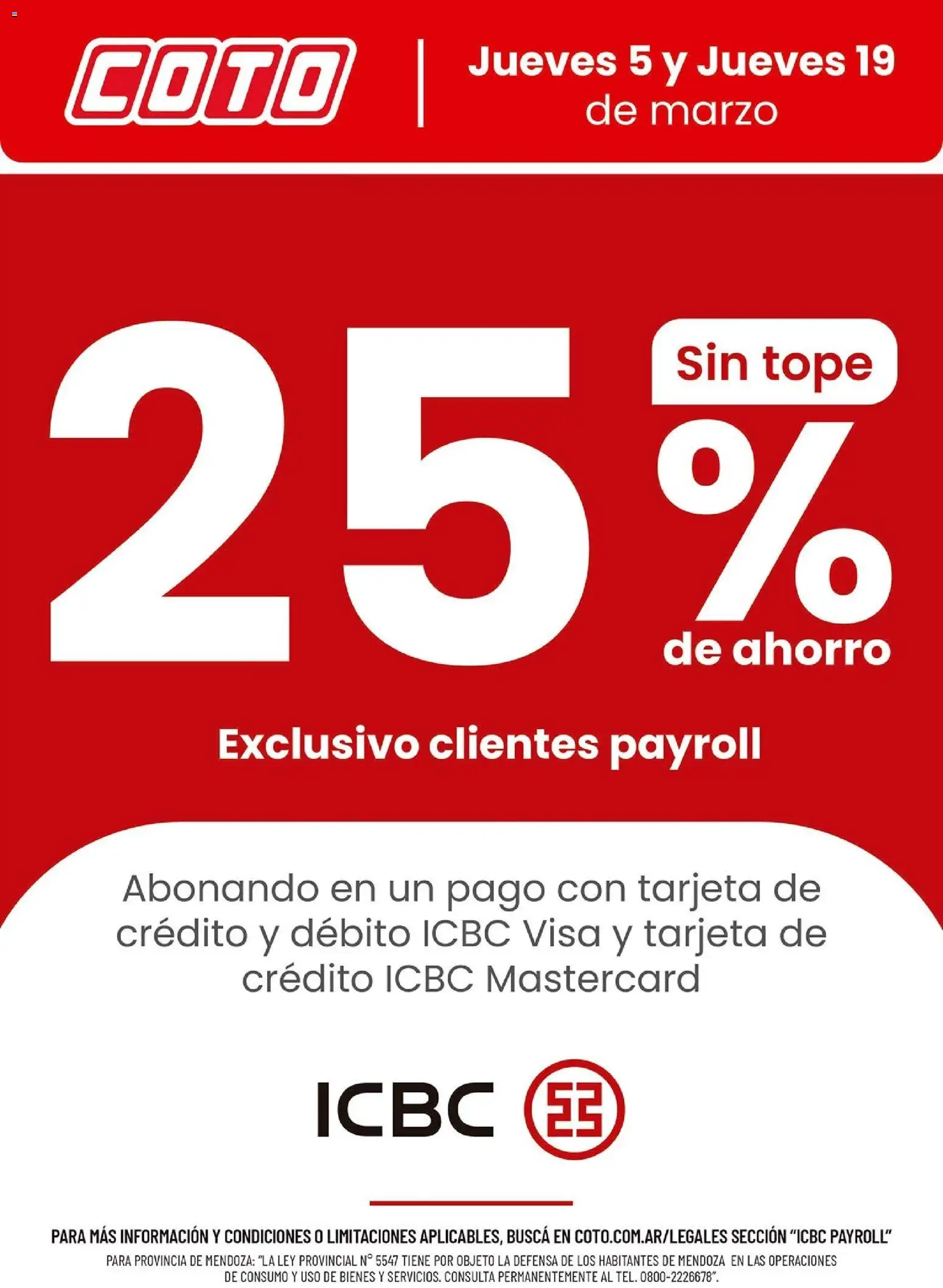 Coto - ICBC Payroll Marzo │ válido desde el 05.03.2026 | Página: 1
