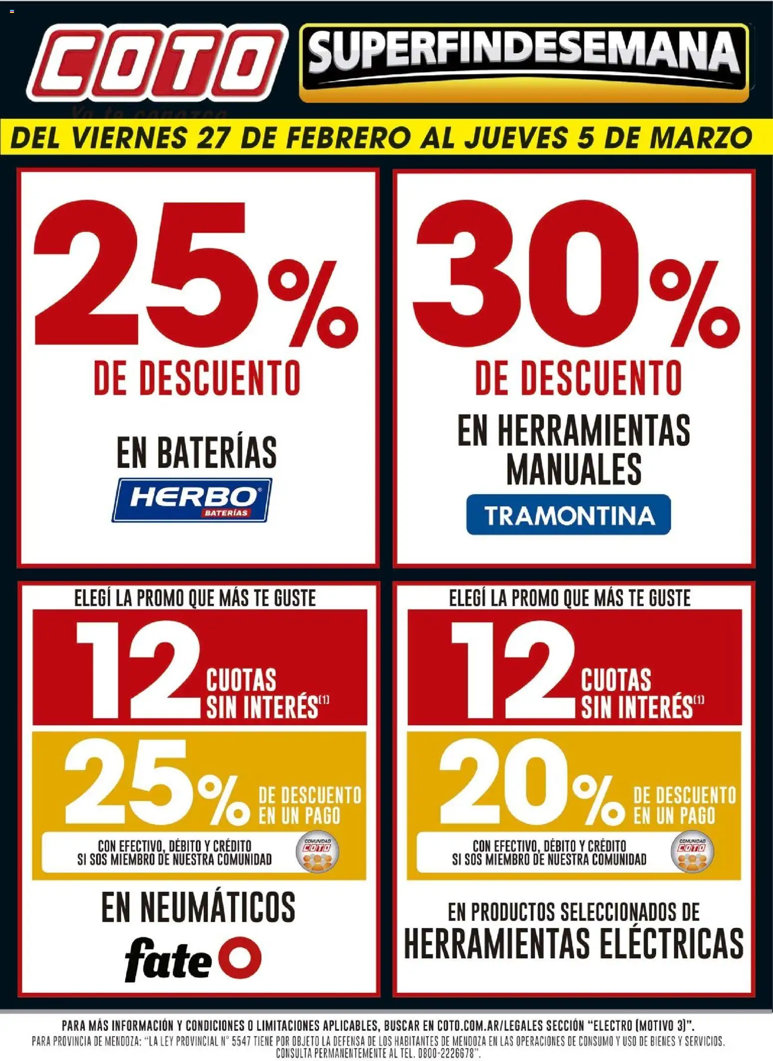 Coto - Electro Motivo │ válido desde el 27.02.2026 | Página: 1 | Productos: Neumáticos, Té