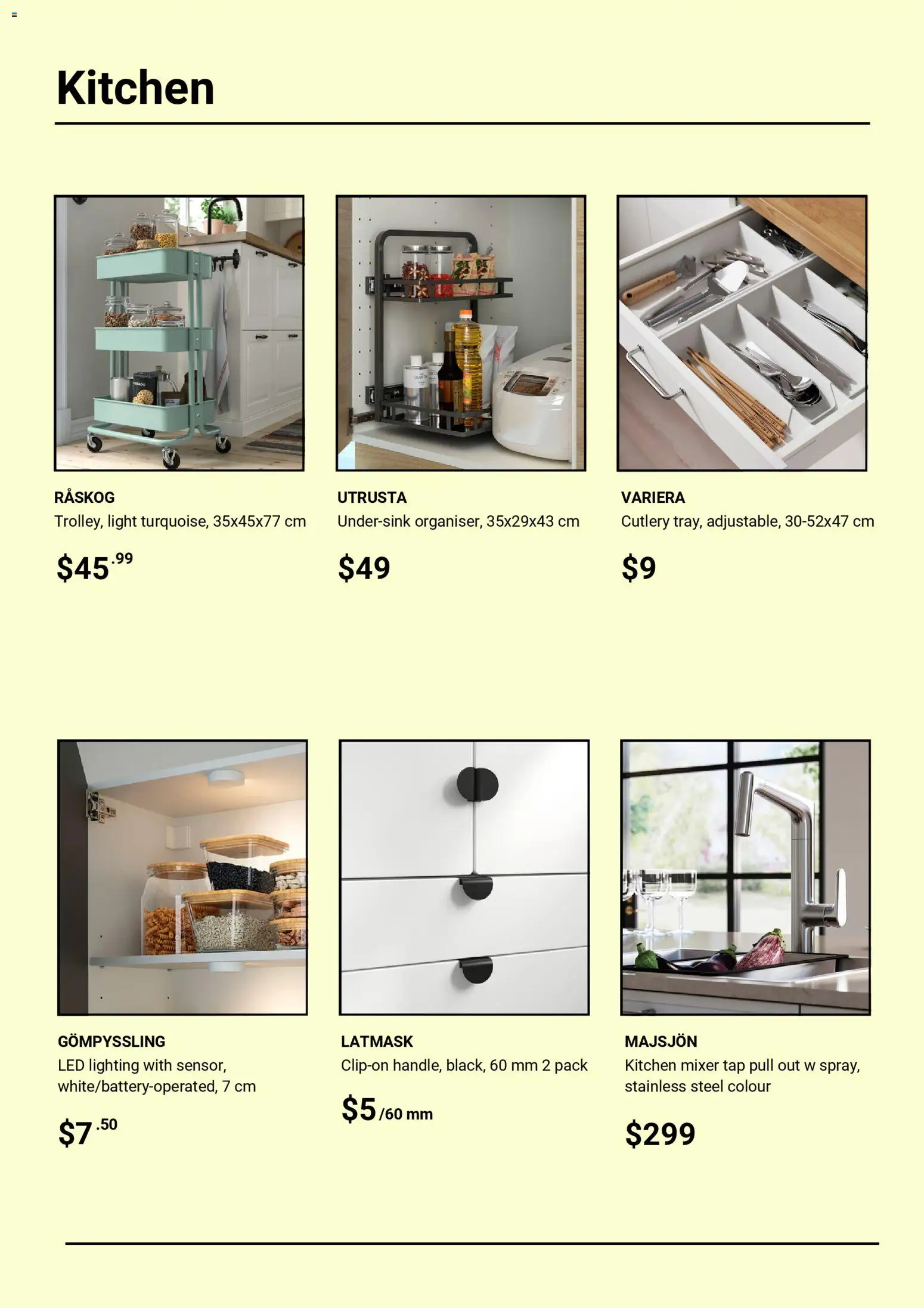 IKEA catalogue - valid from 24.04.2026 | Page: 3 | Products: Cutlery, Light, Tap, Mixer