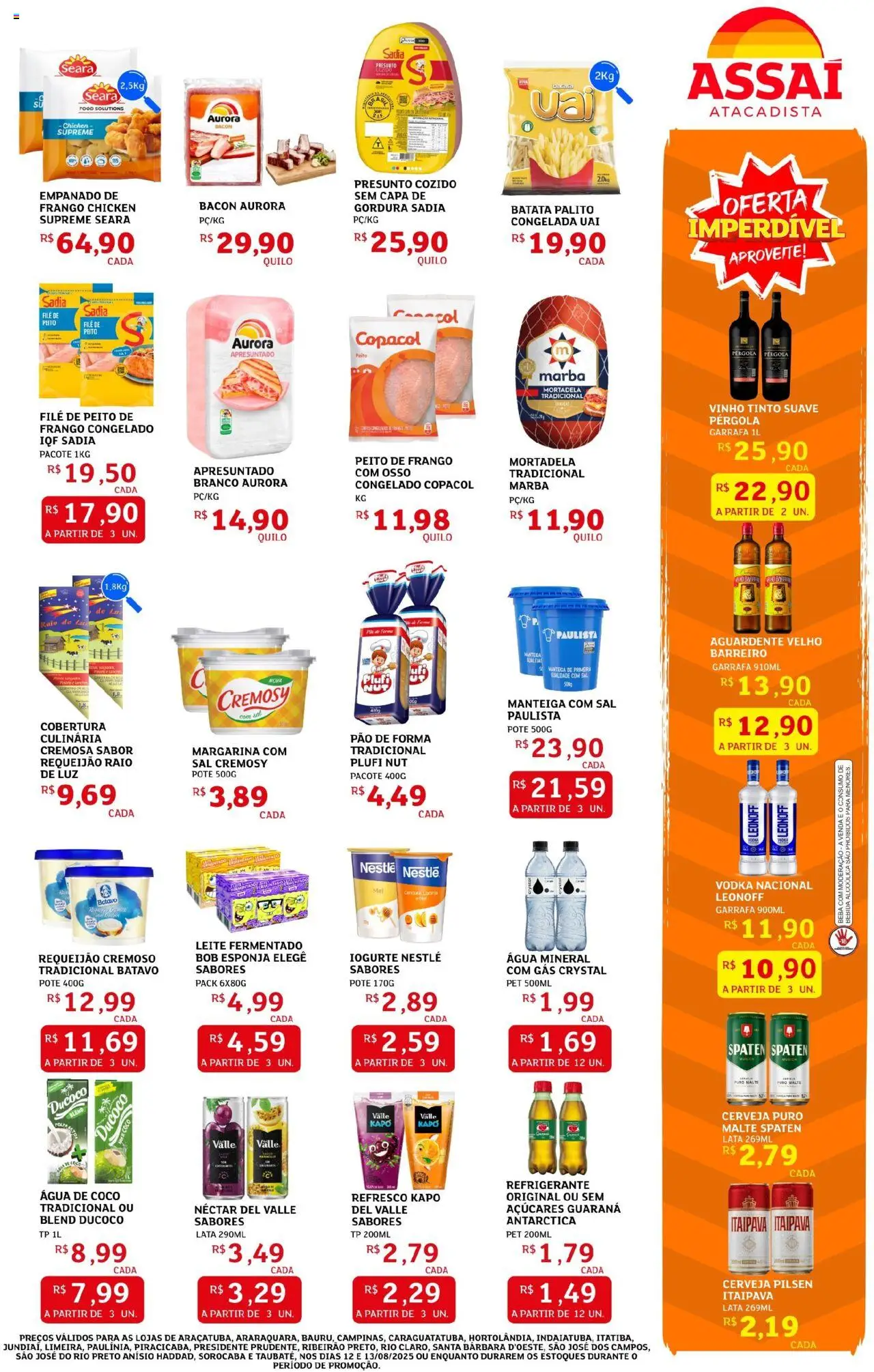 Assaí Atacadista Folheto - válido de 12.08.2025 | Página: 3 | Produtos: Guaraná, Iogurte, Refrigerante, Margarina