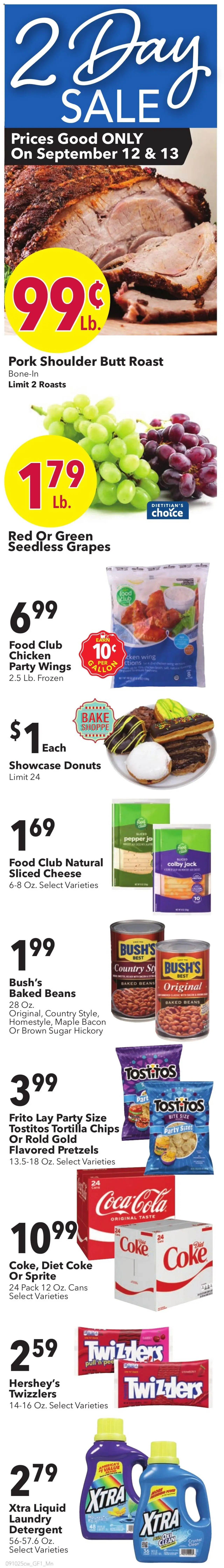 Cash Wise Weekly Ad - valid from 10.09.2025 | Page: 5 | Products: Pork, Chips, Sugar, Grapes