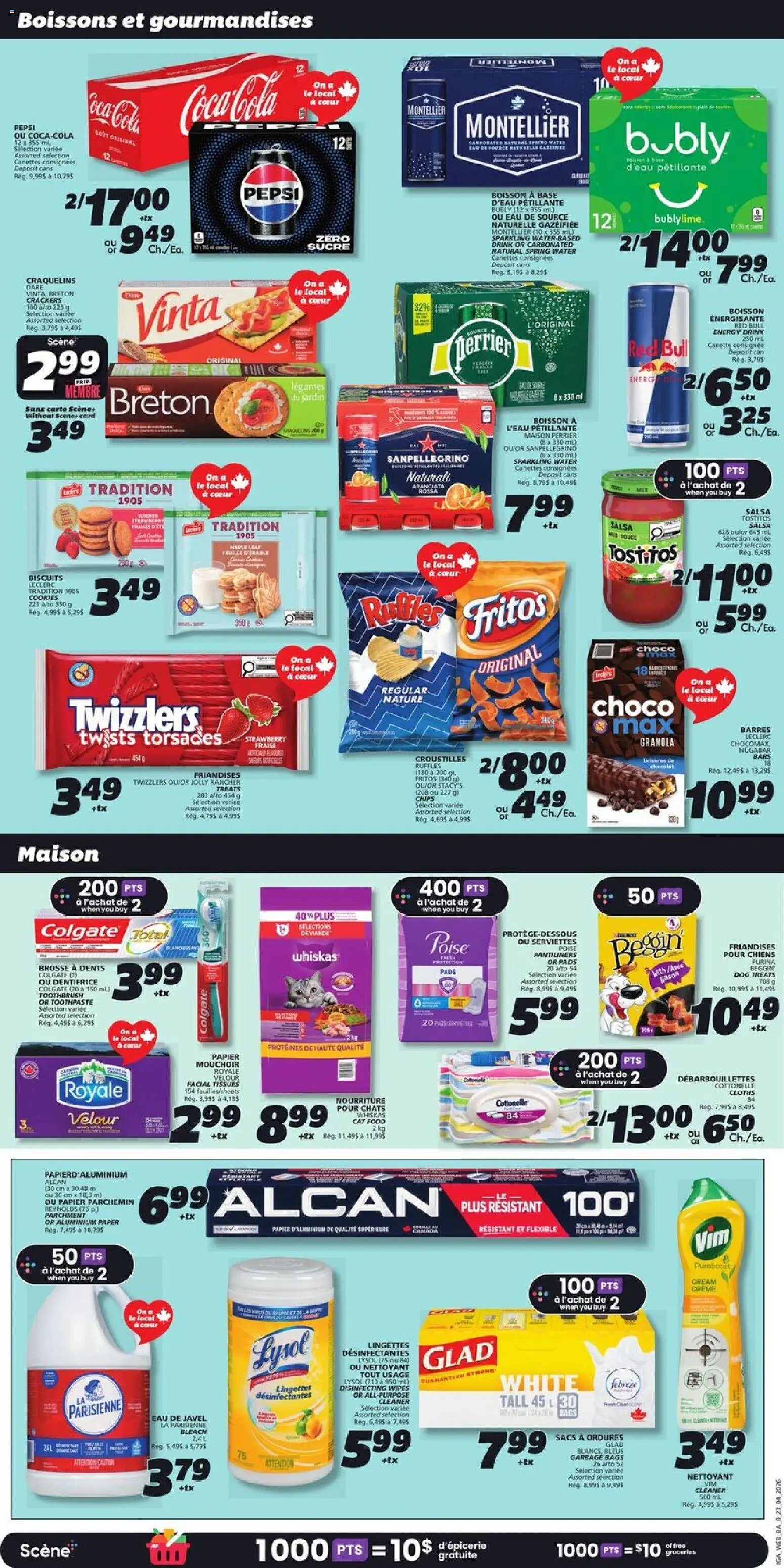 IGA flyer valid from 23.04.2026 | Page: 12 | Products: Chips, Cream, Cookies, Toothpaste