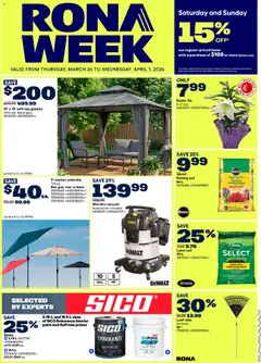 Preview of Rona weekly flyer from shop Rona valid from 26.03.2026