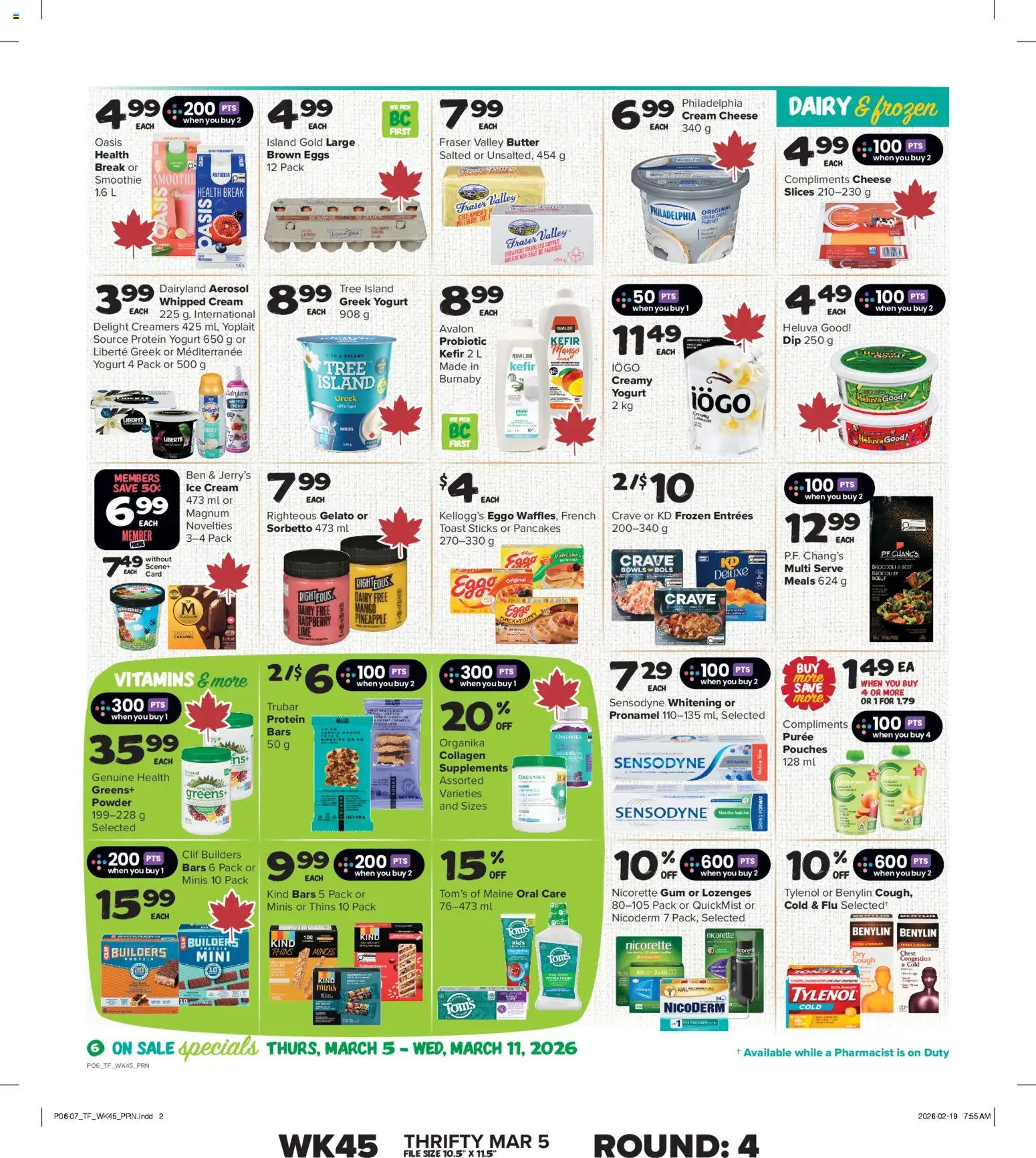 Thrifty Foods flyer valid from 05.03.2026 | Page: 7 | Products: Ice cream, Yogurt, Eggs, Chocolate