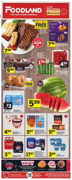 Preview of Foodland weekly flyer / circulaire from shop Foodland valid from 24.07.2025