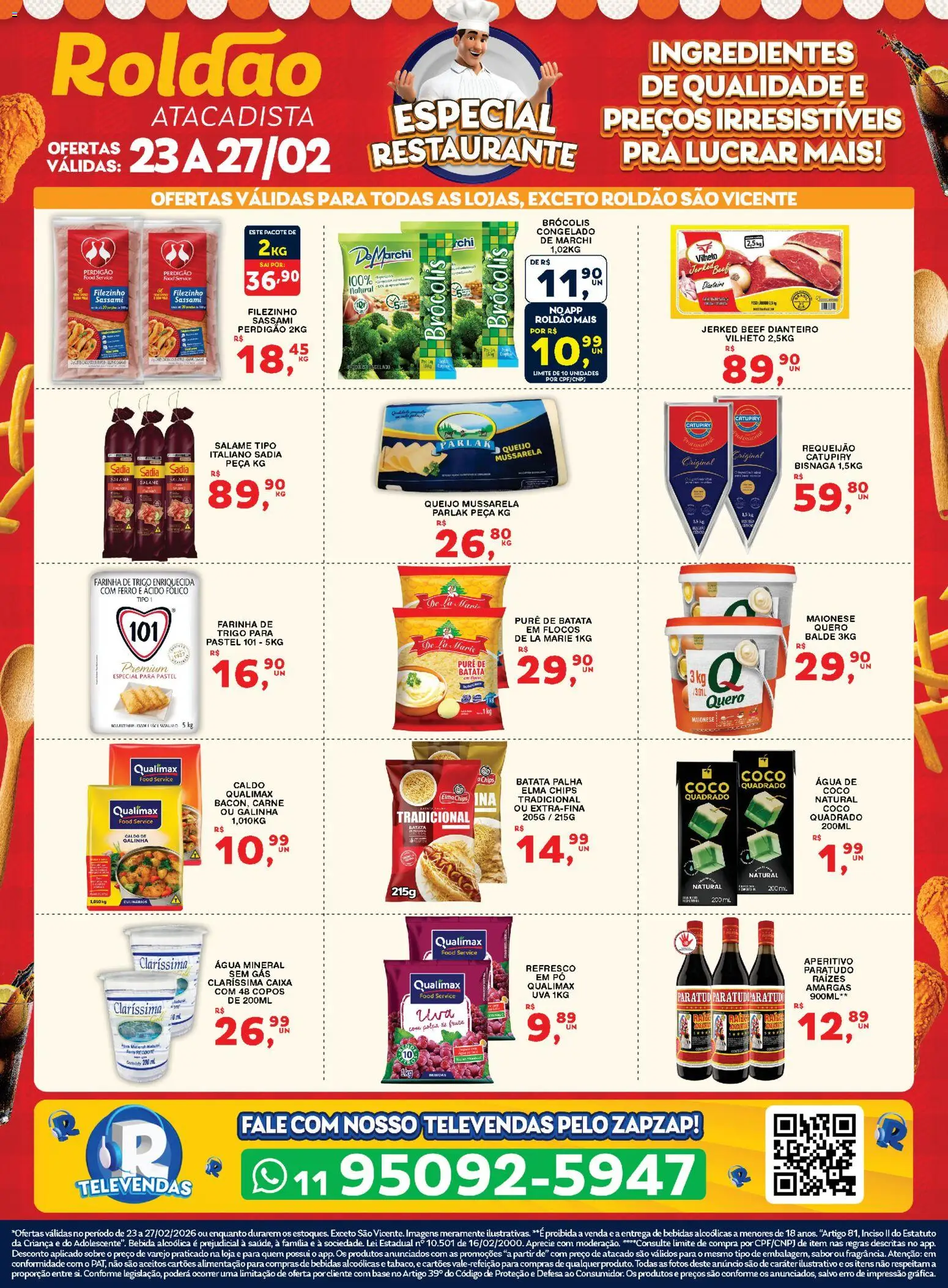 Roldão Folheto - válido de 23.02.2026 | Página: 1 | Produtos: Caixa, Queijo, Copos, Balde