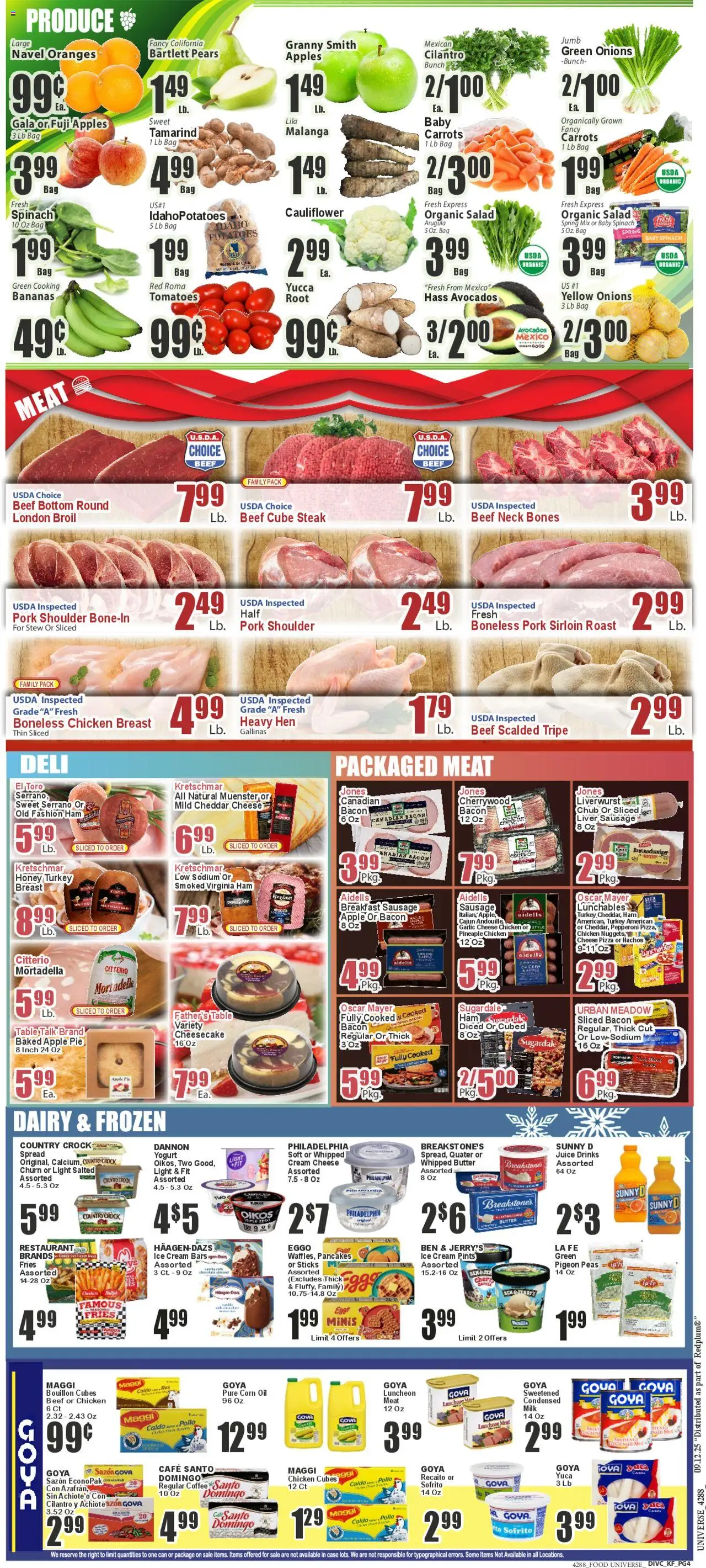 Food Universe Weekly Ad - valid from 12.09.2025 | Page: 4 | Products: Yogurt, Cream, Garlic, Case