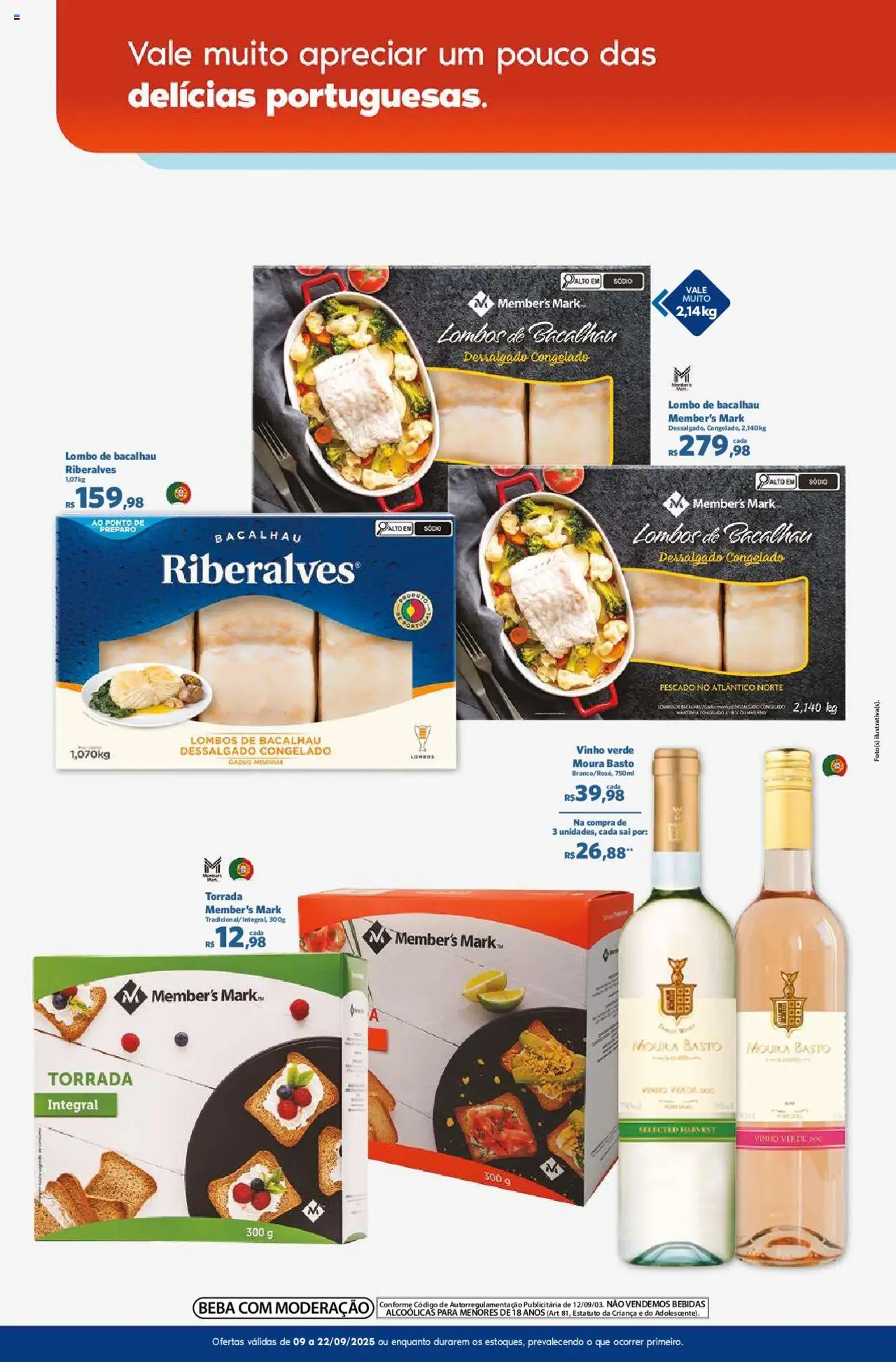 Sam's Club Folheto - válido de 09.09.2025 | Página: 5 | Produtos: Bacalhau, Lombo, Vinho
