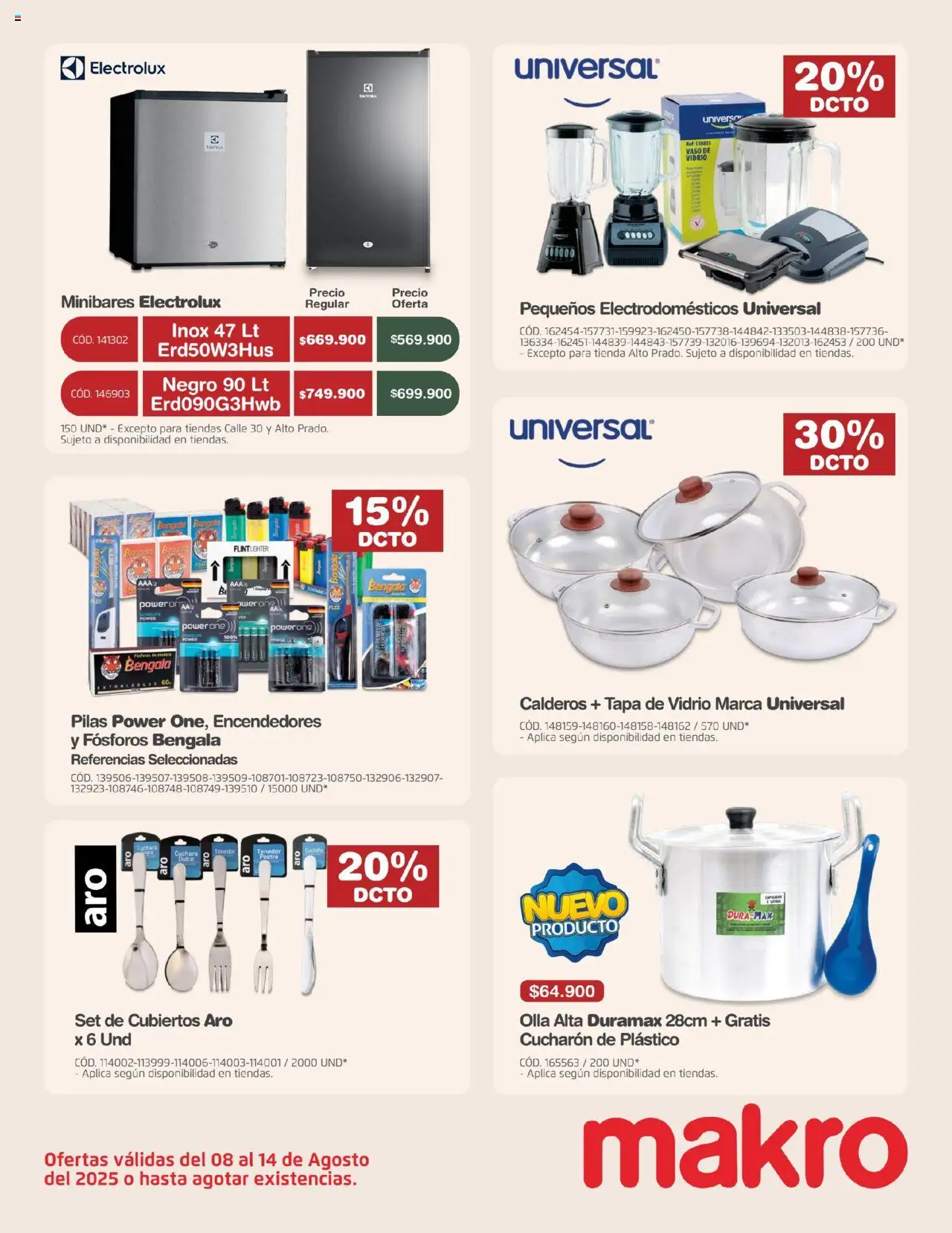 Makro revista - valida desde el 08.08.2025 | Página: 25 | Productos: Timbre, Fósforos, Olla, Cucharon